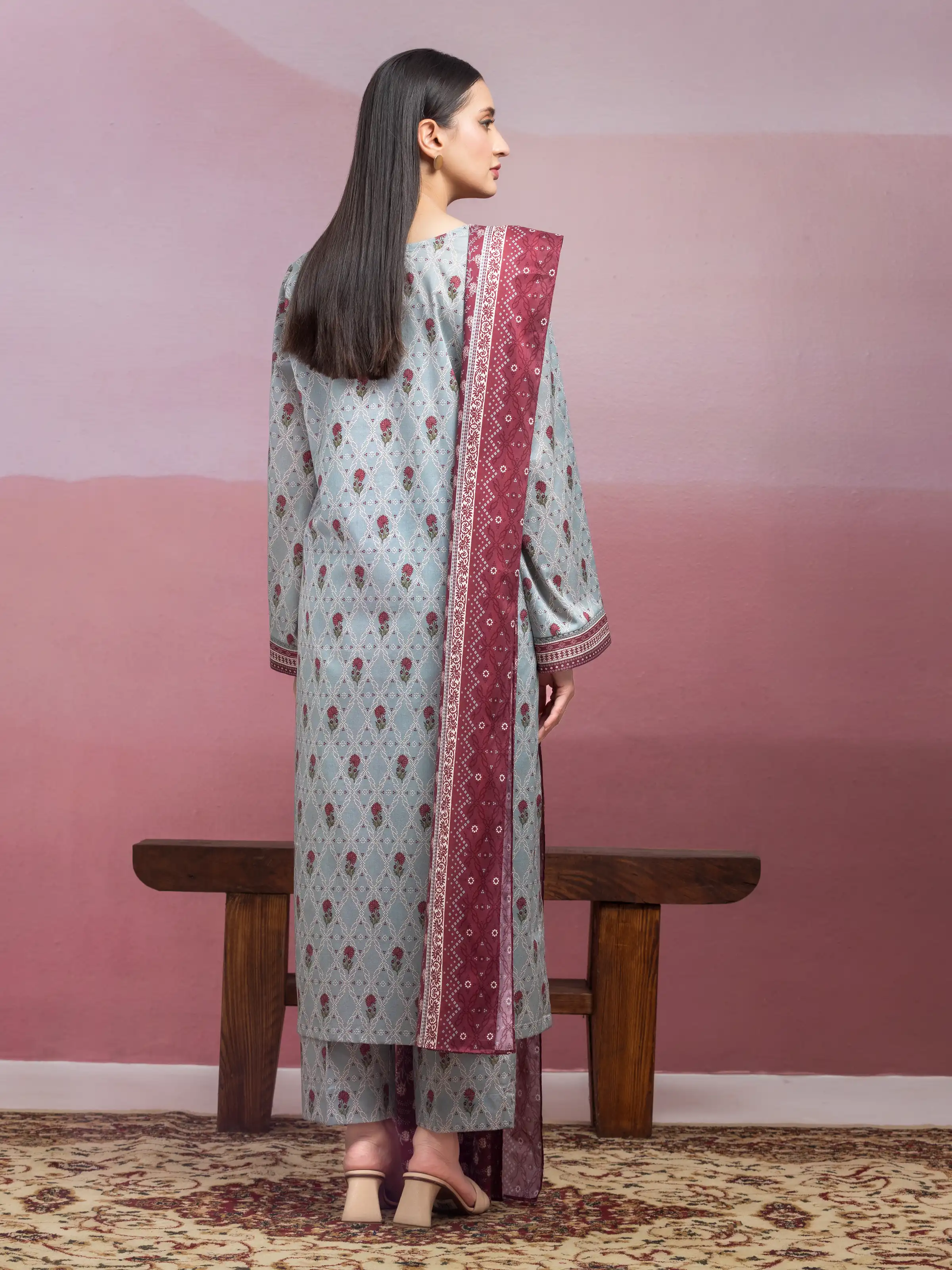 Unstitched Printed Lawn Suit - EWU5A1-35068-3P - Image 2