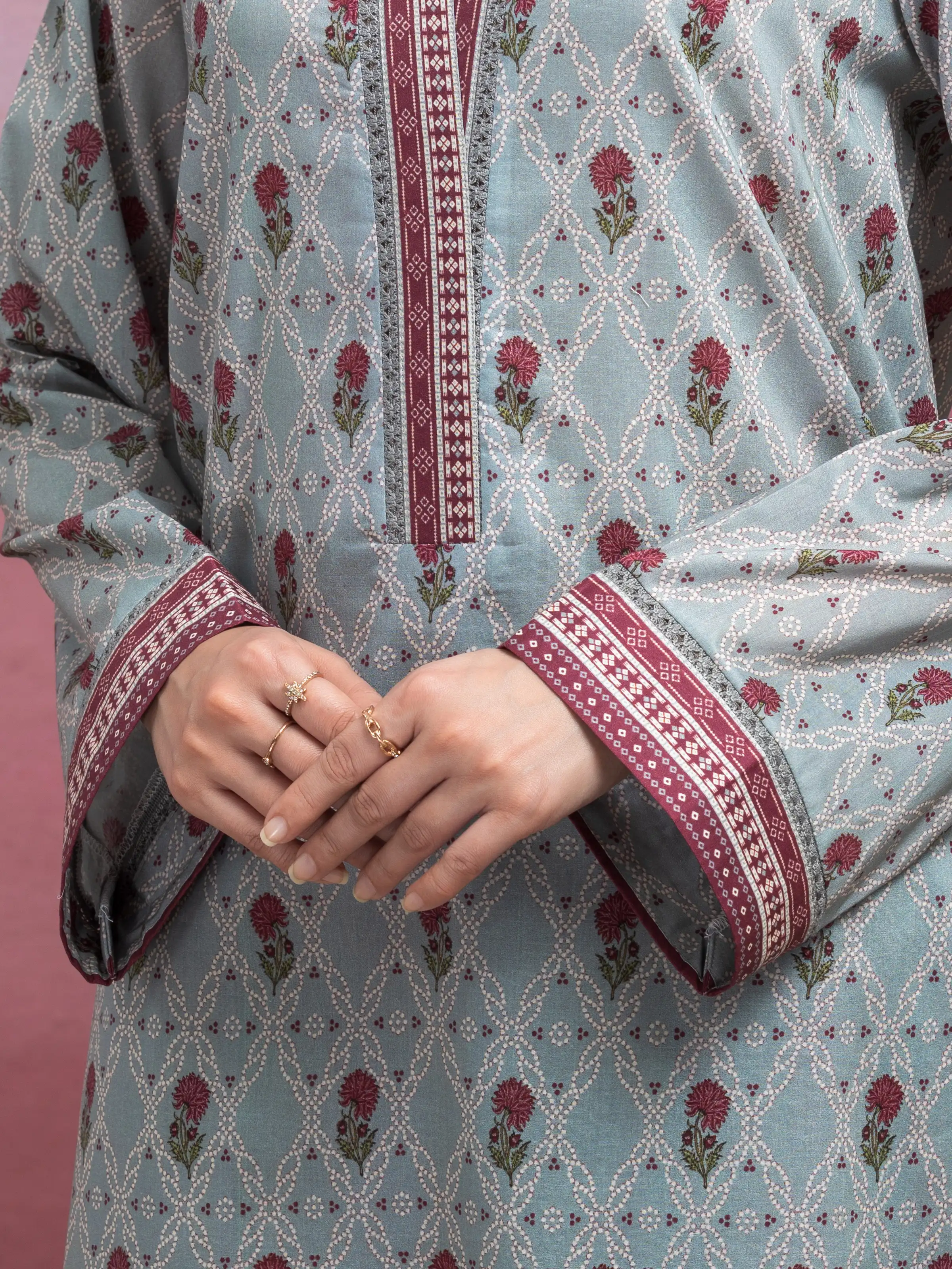 Unstitched Printed Lawn Suit - EWU5A1-35068-3P - Image 4