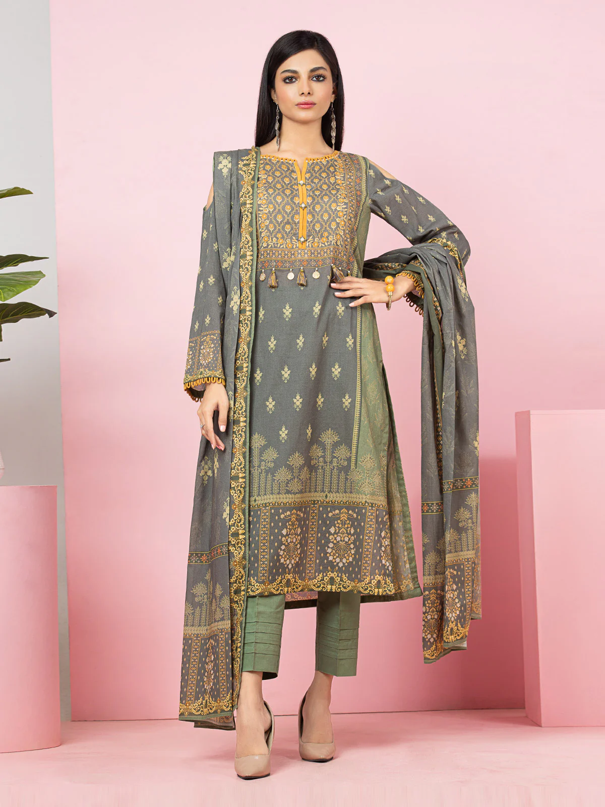 Unstitched Printed Viscose Suit - EWU22A4-24009XXL - Image 2
