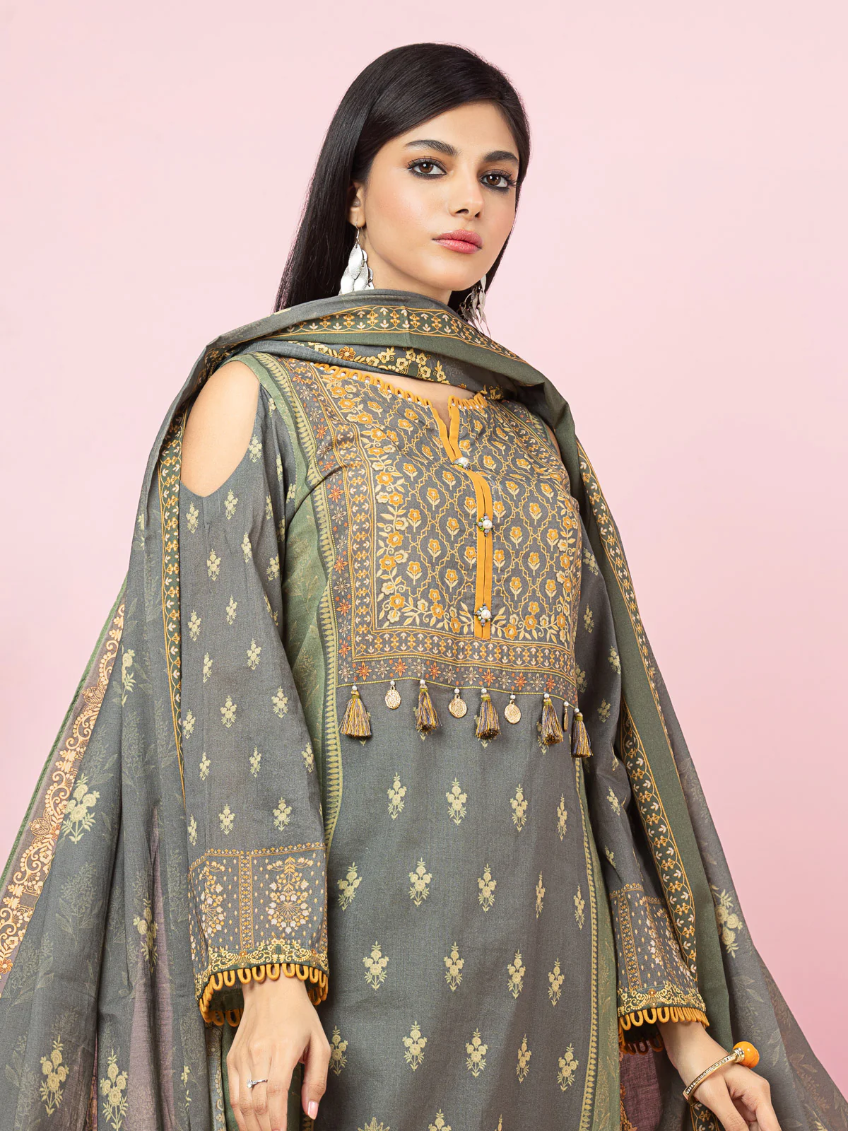 Unstitched Printed Viscose Suit - EWU22A4-24009XXL - Image 4