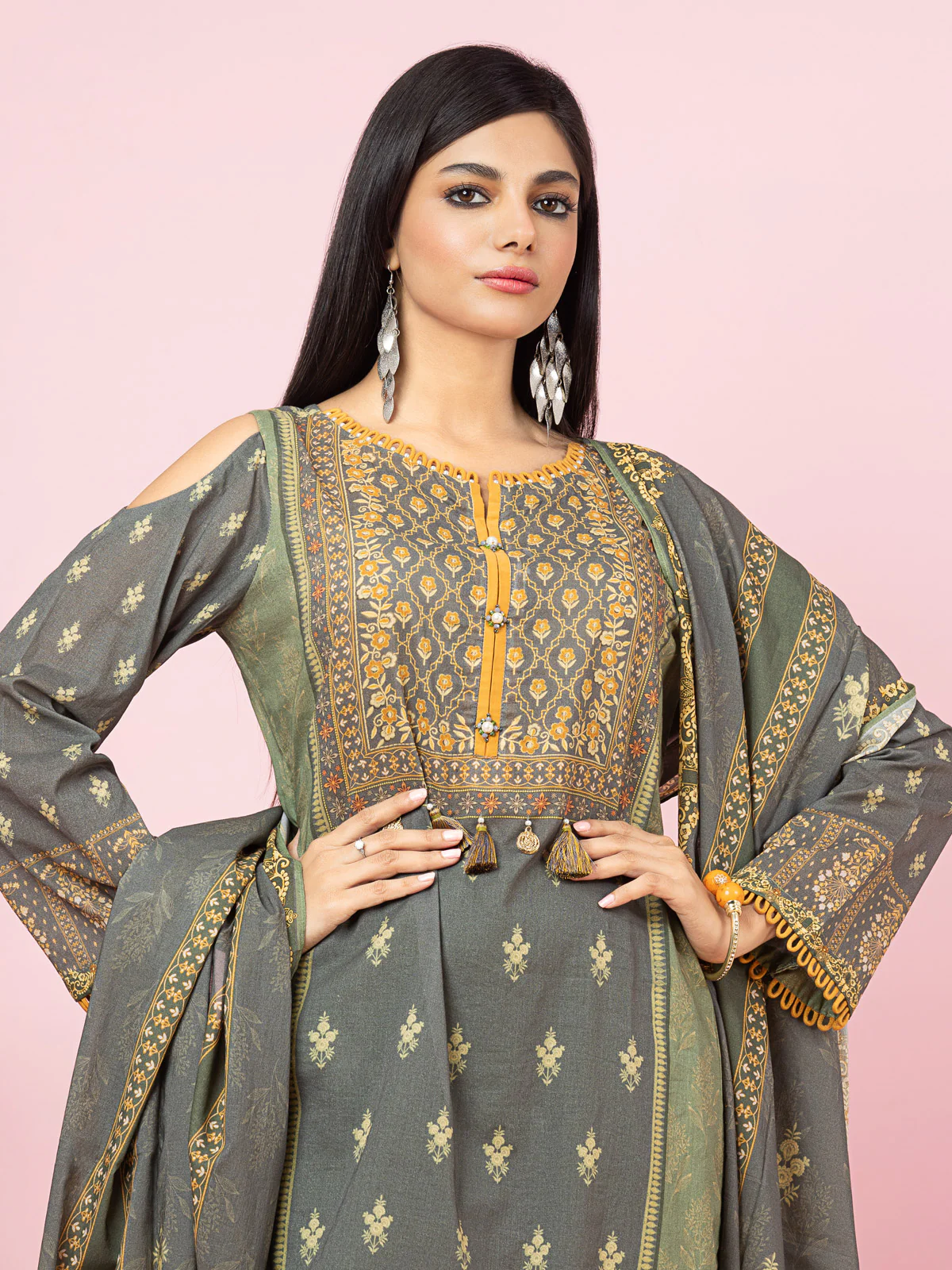 Unstitched Printed Viscose Suit - EWU22A4-24009XXL - Image 5