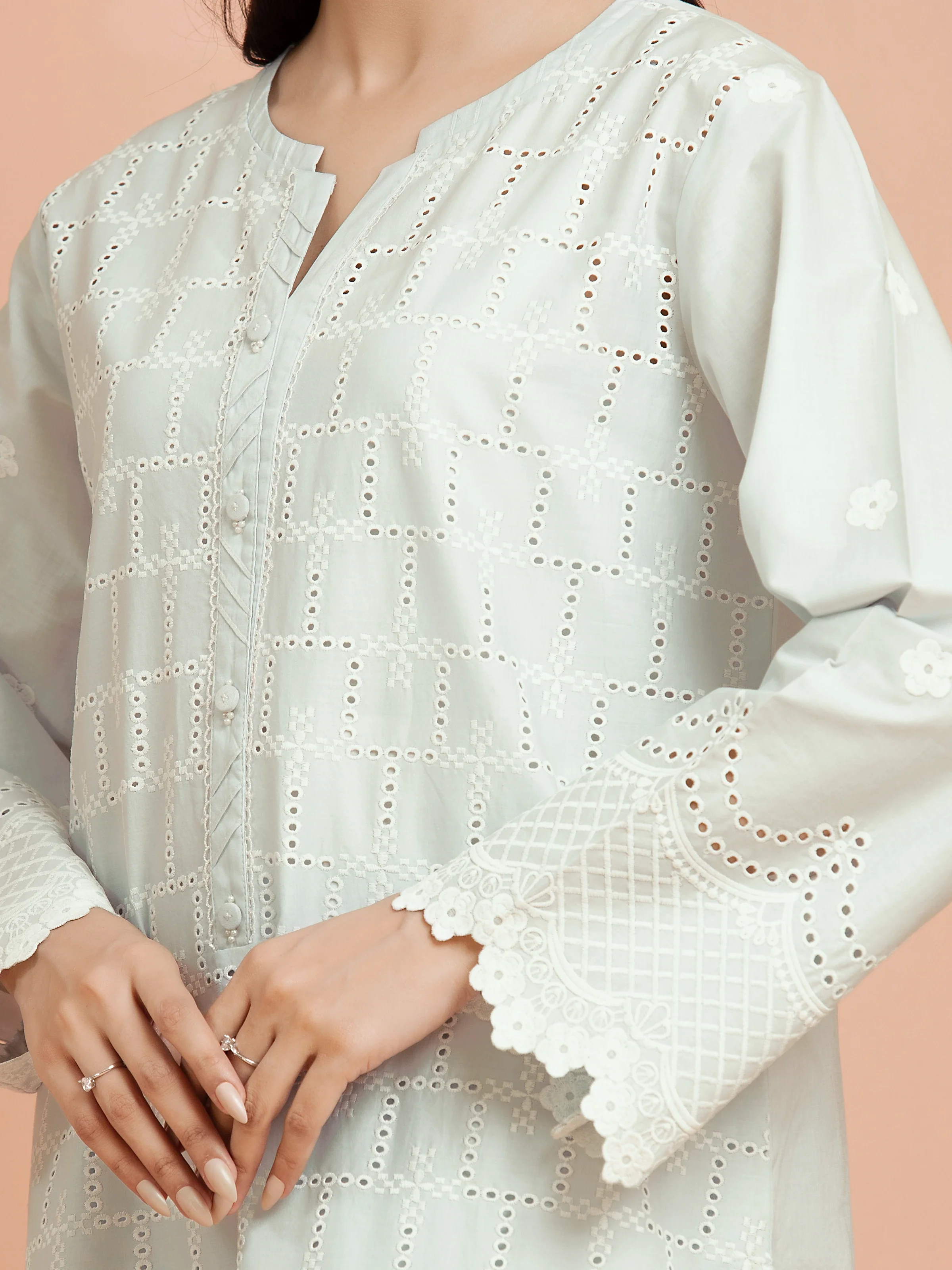 Unstitched Embroidered Cambric Suit - EWU24V2-30388-3P - Image 3
