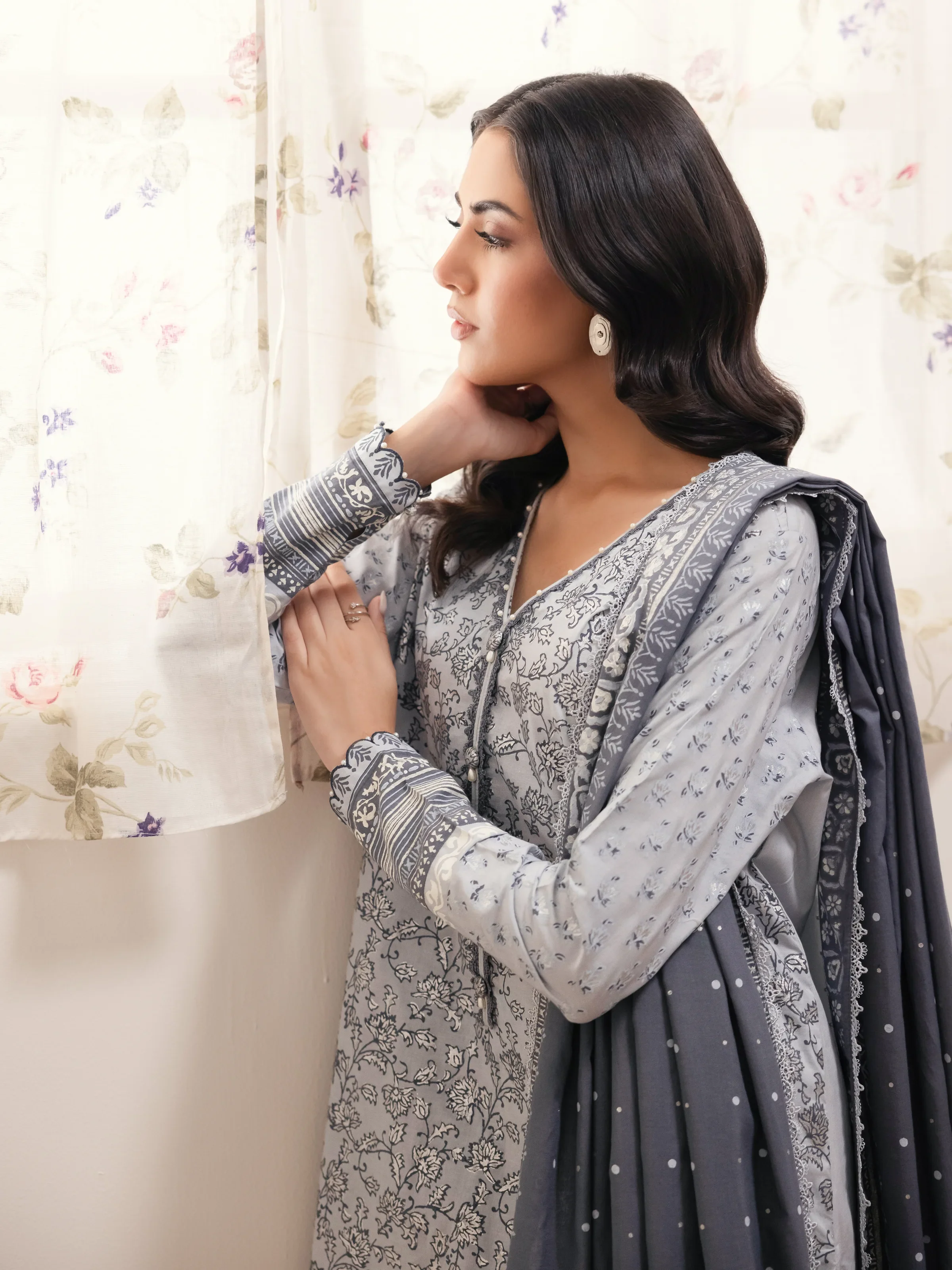 Unstitched Block Print Cambric Suit - EWU24M1-046 - Image 3