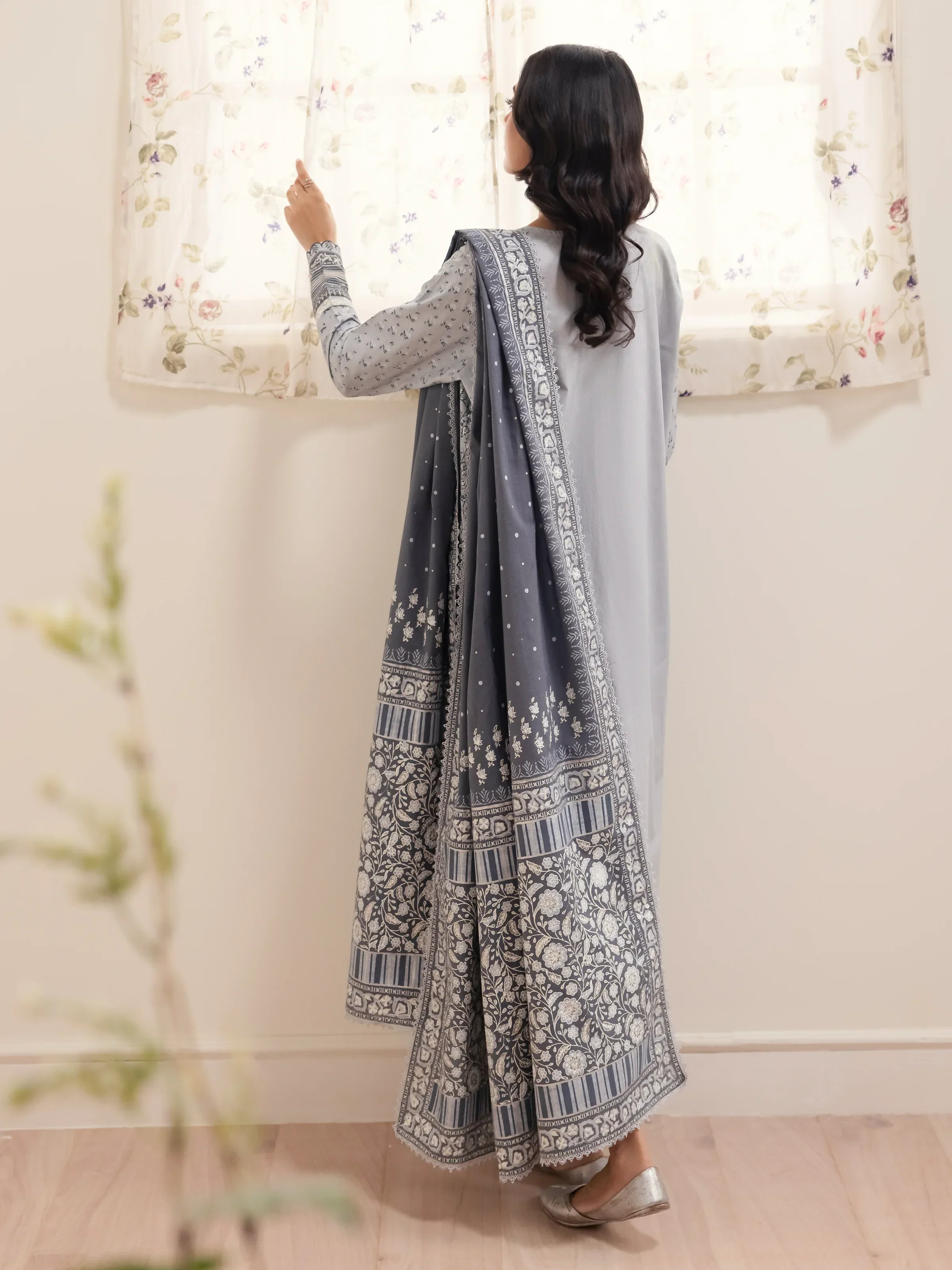 Unstitched Block Print Cambric Shirt Trouser - EWU24M1-046ST - Image 7