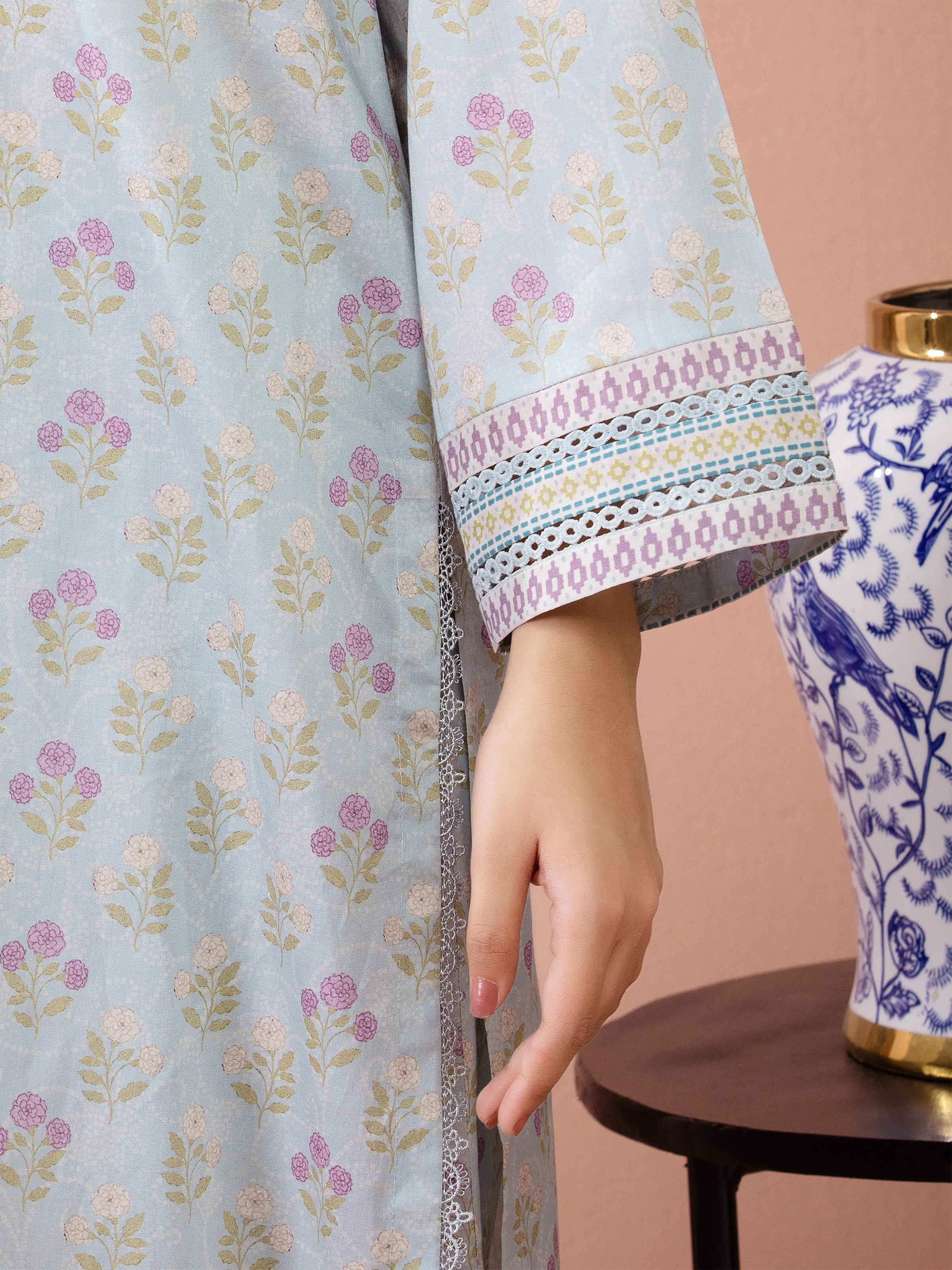 Unstitched Printed Lawn Shirt - EWU5A1-35643S - Image 3