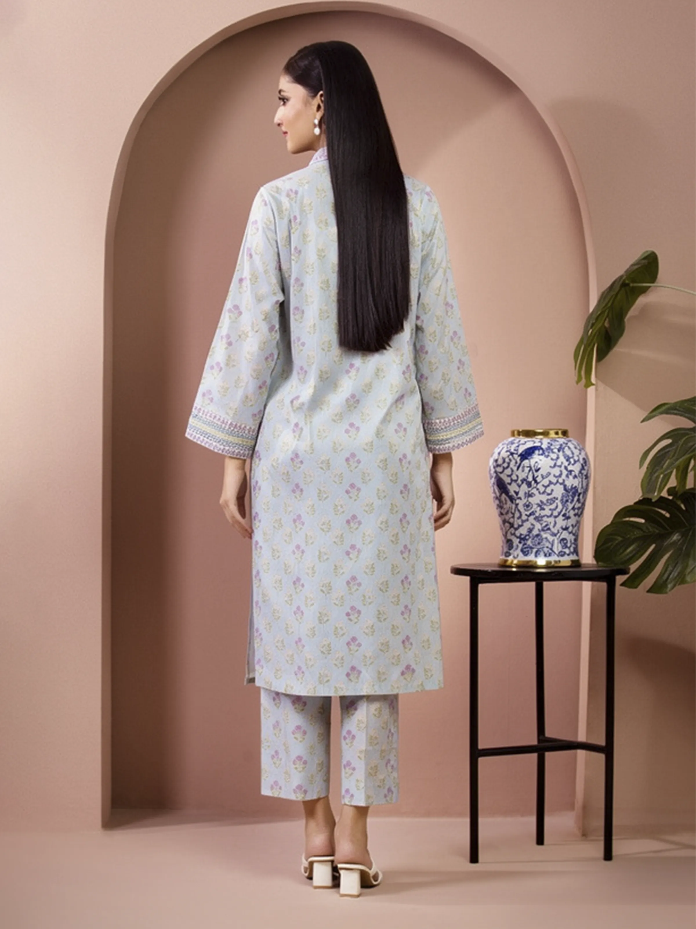 Unstitched Printed Lawn Shirt - EWU5A1-35643S - Image 4