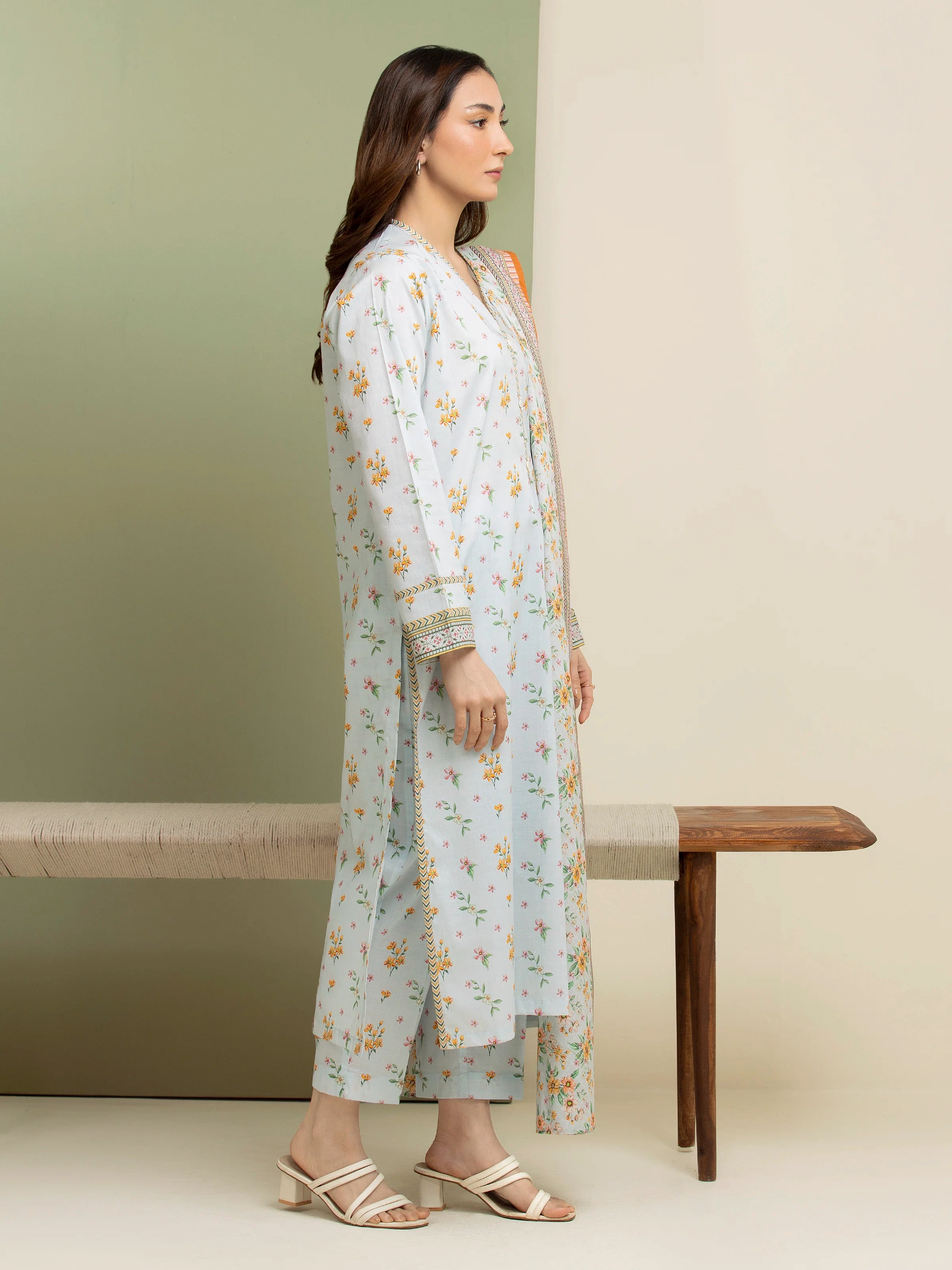 Unstitched Printed Lawn Shirt Dupatta - EWU5A1-35072SD - Image 4