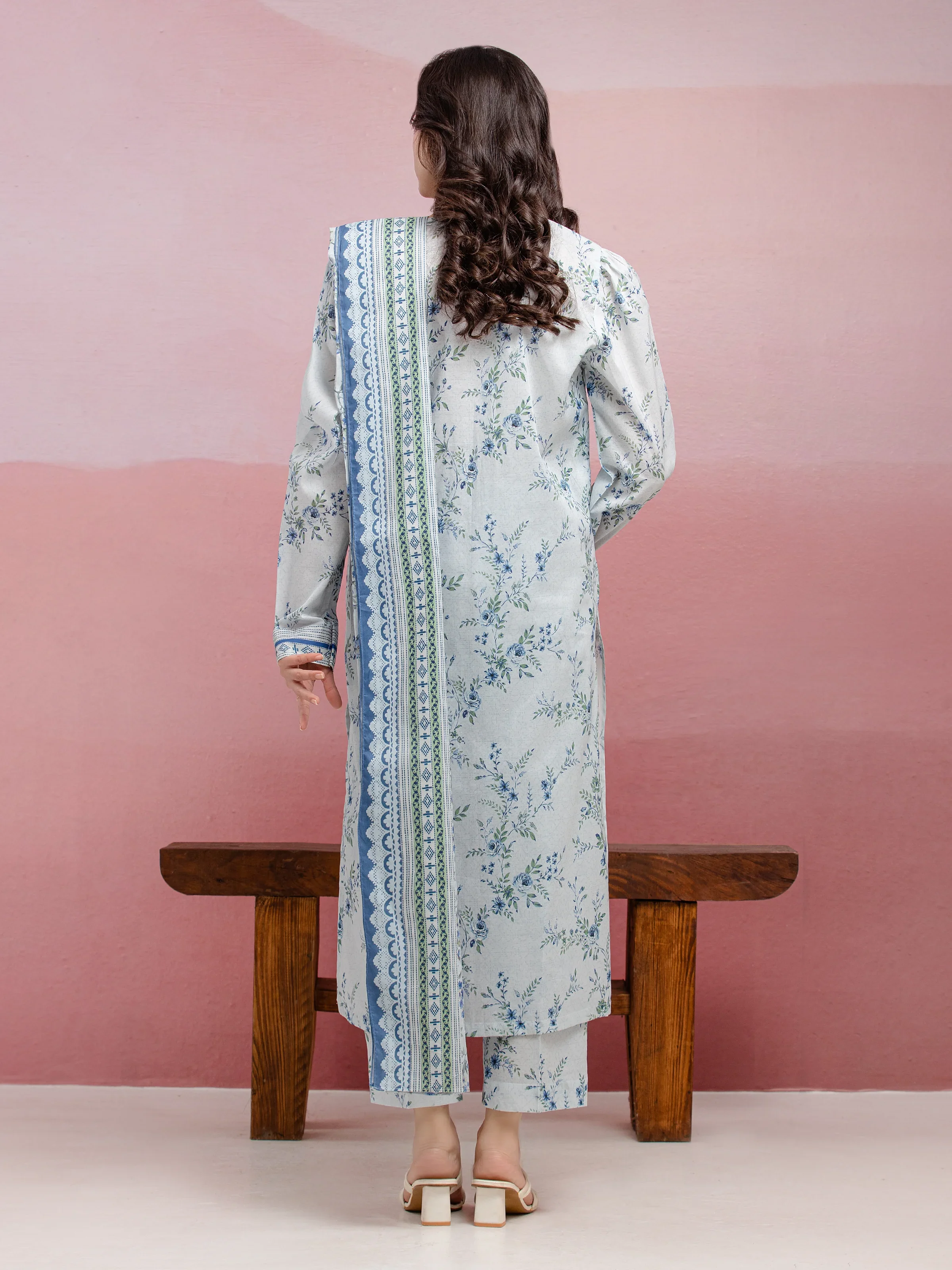 Unstitched Printed Lawn Suit - EWU5A1-35040-3P - Image 2