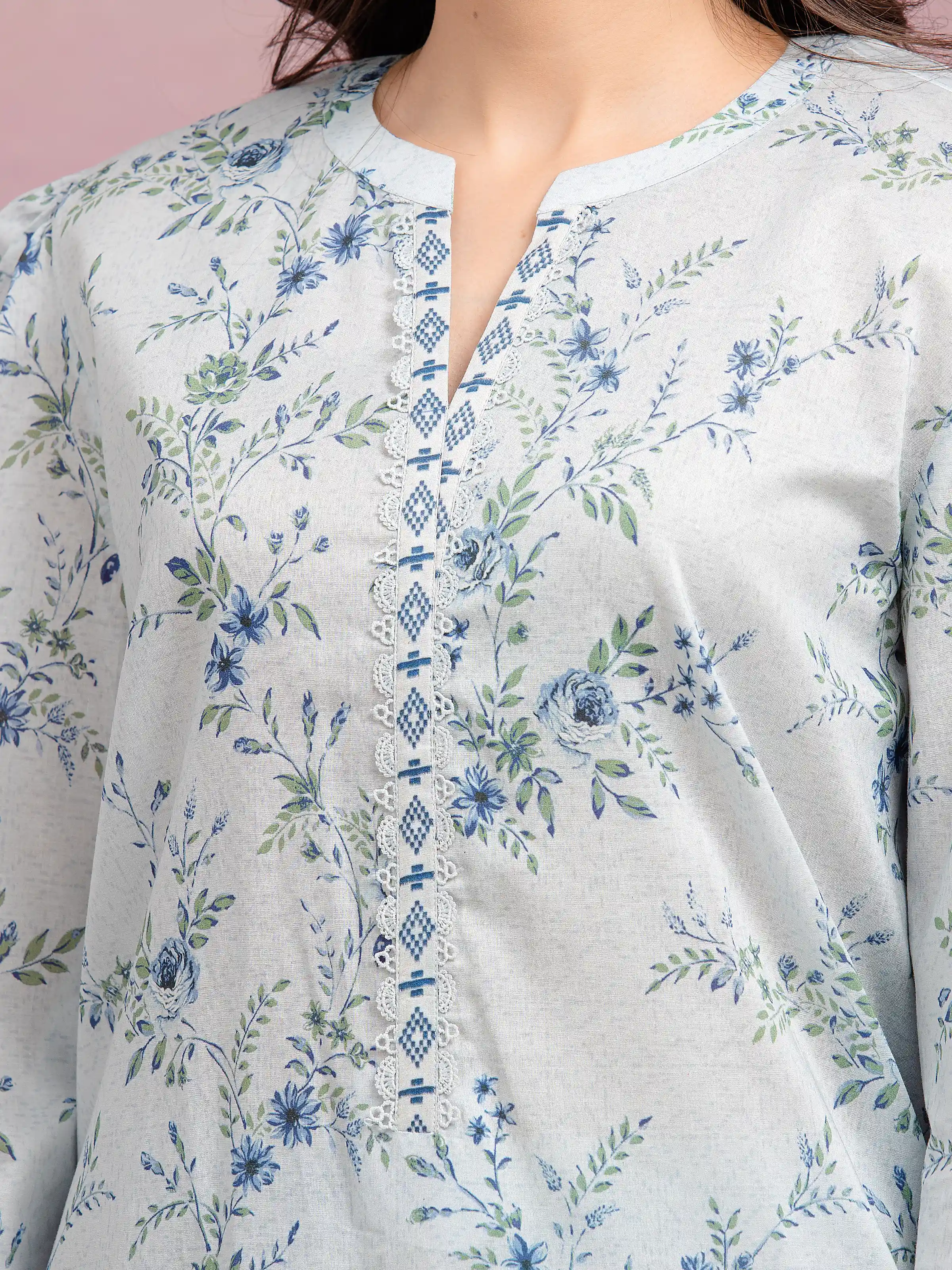 Unstitched Printed Lawn Suit - EWU5A1-35040-3P - Image 3