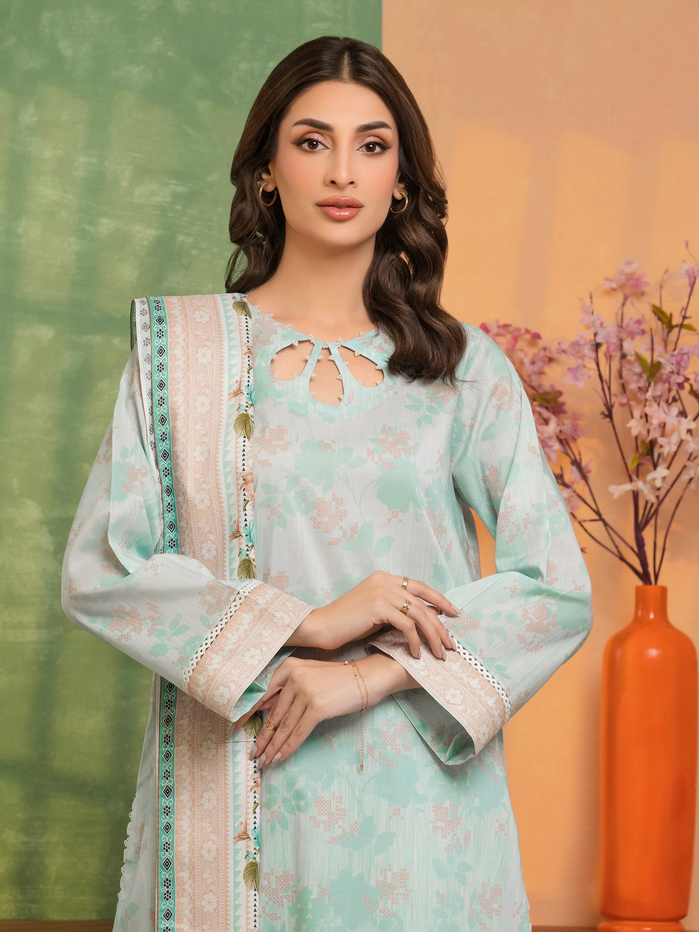 Unstitched Printed Lawn Suit - EWU5A1-35241-3P - Image 2
