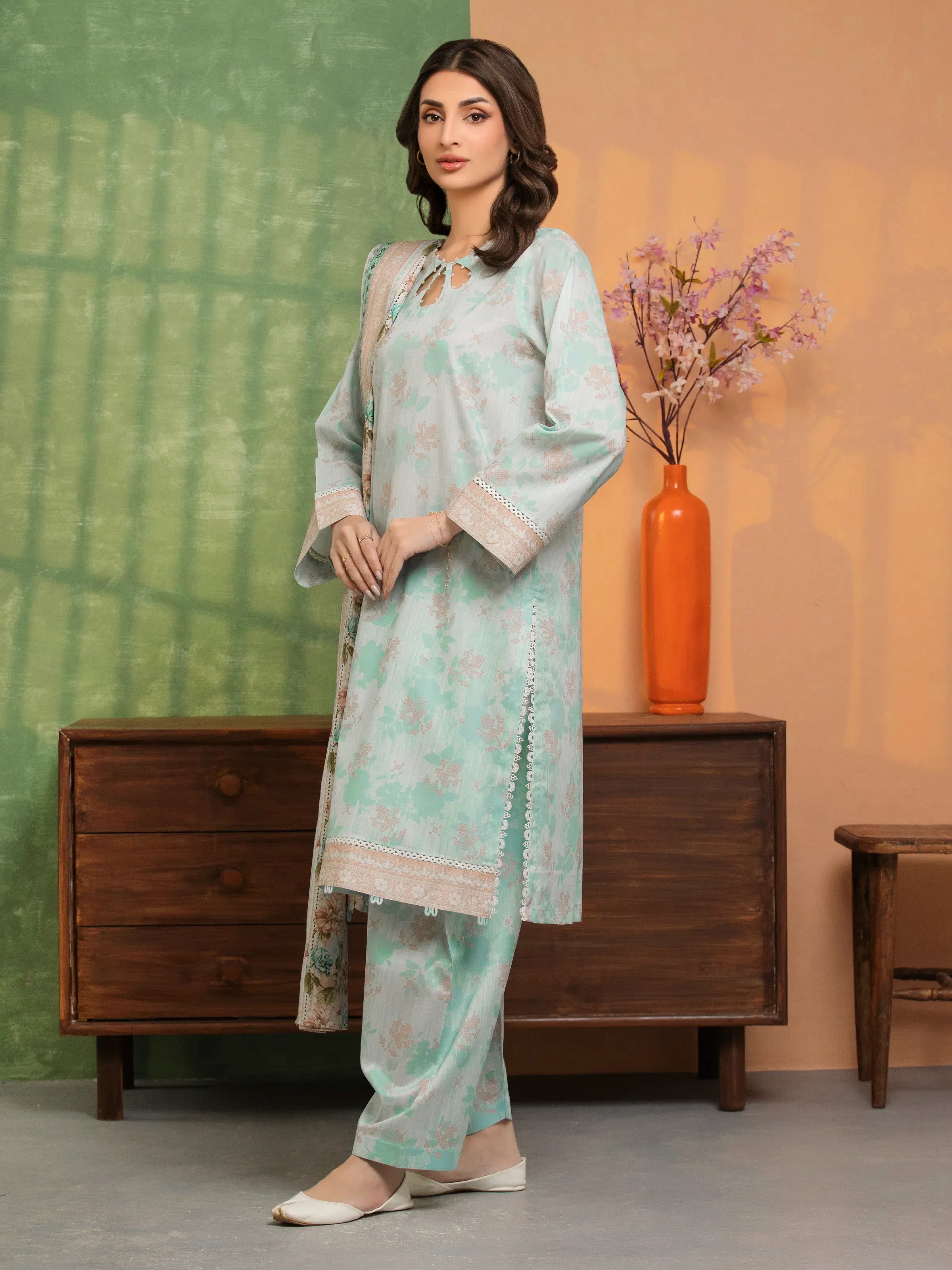 Unstitched Printed Lawn Suit - EWU5A1-35241-3P - Image 5