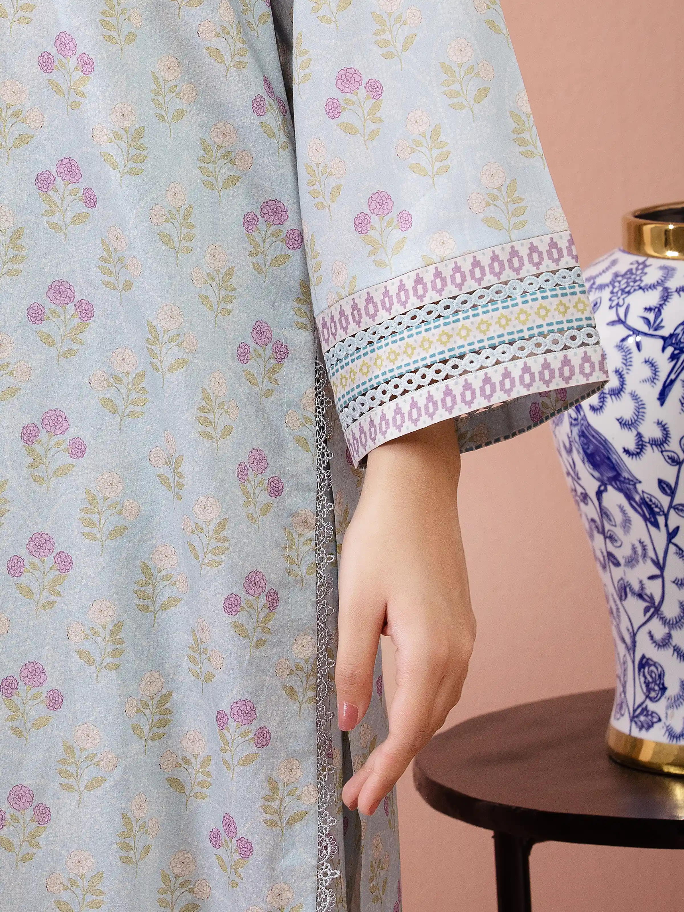 Unstitched Printed Lawn Suit - EWU5A1-35643-3P - Image 4