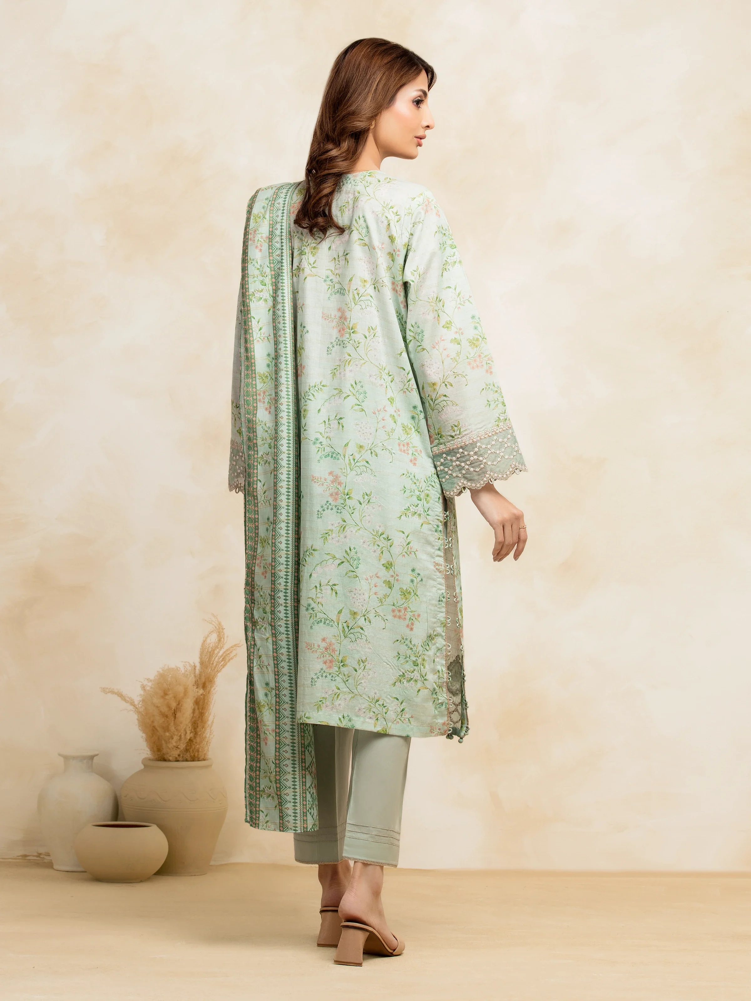Unstitched Embroidered Lawn Suit - EWU5V1-31180-3P - Image 6