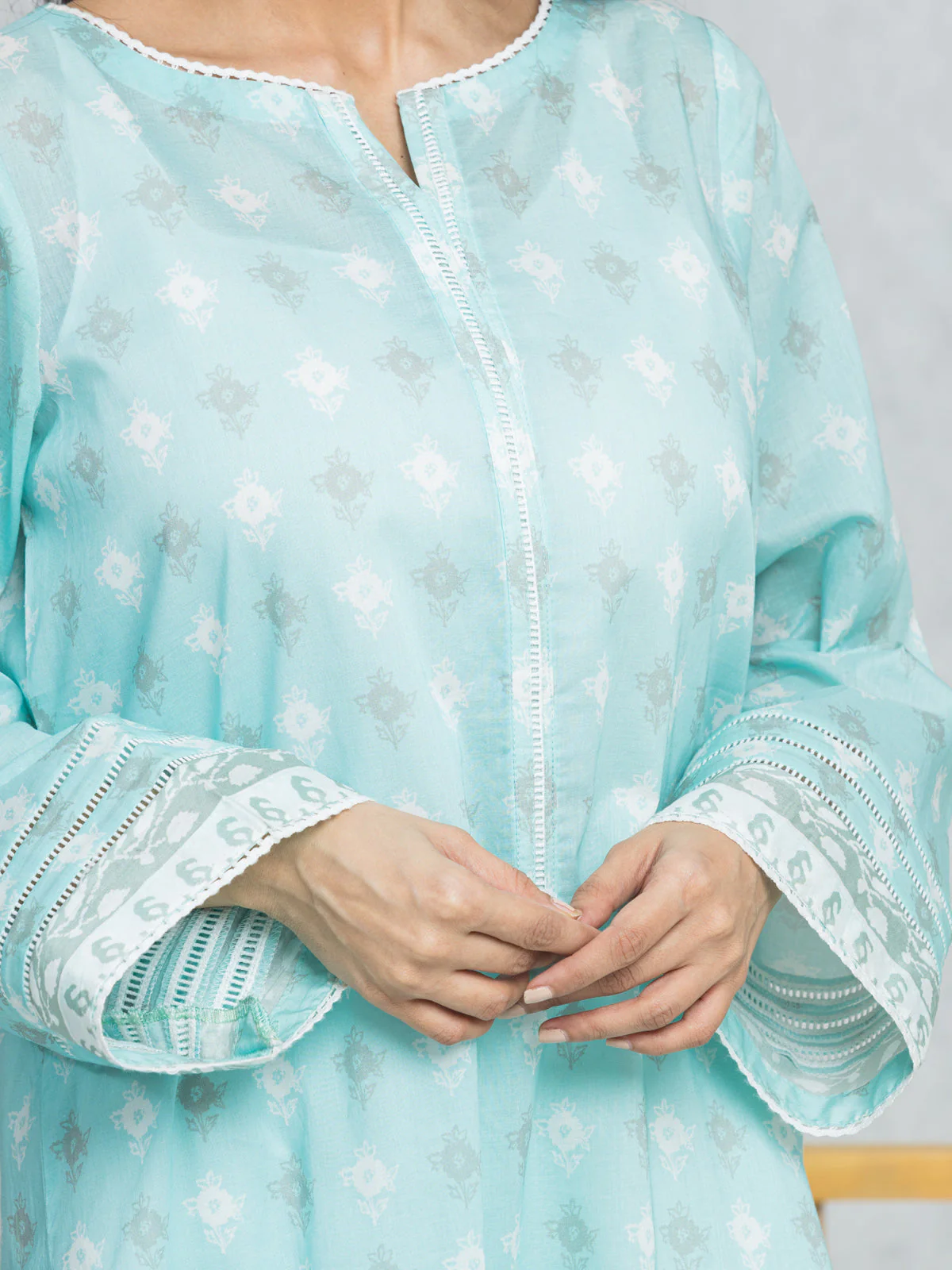 Unstitched Printed Lawn Shirt Trouser - EWU24A1-28400ST - Image 2