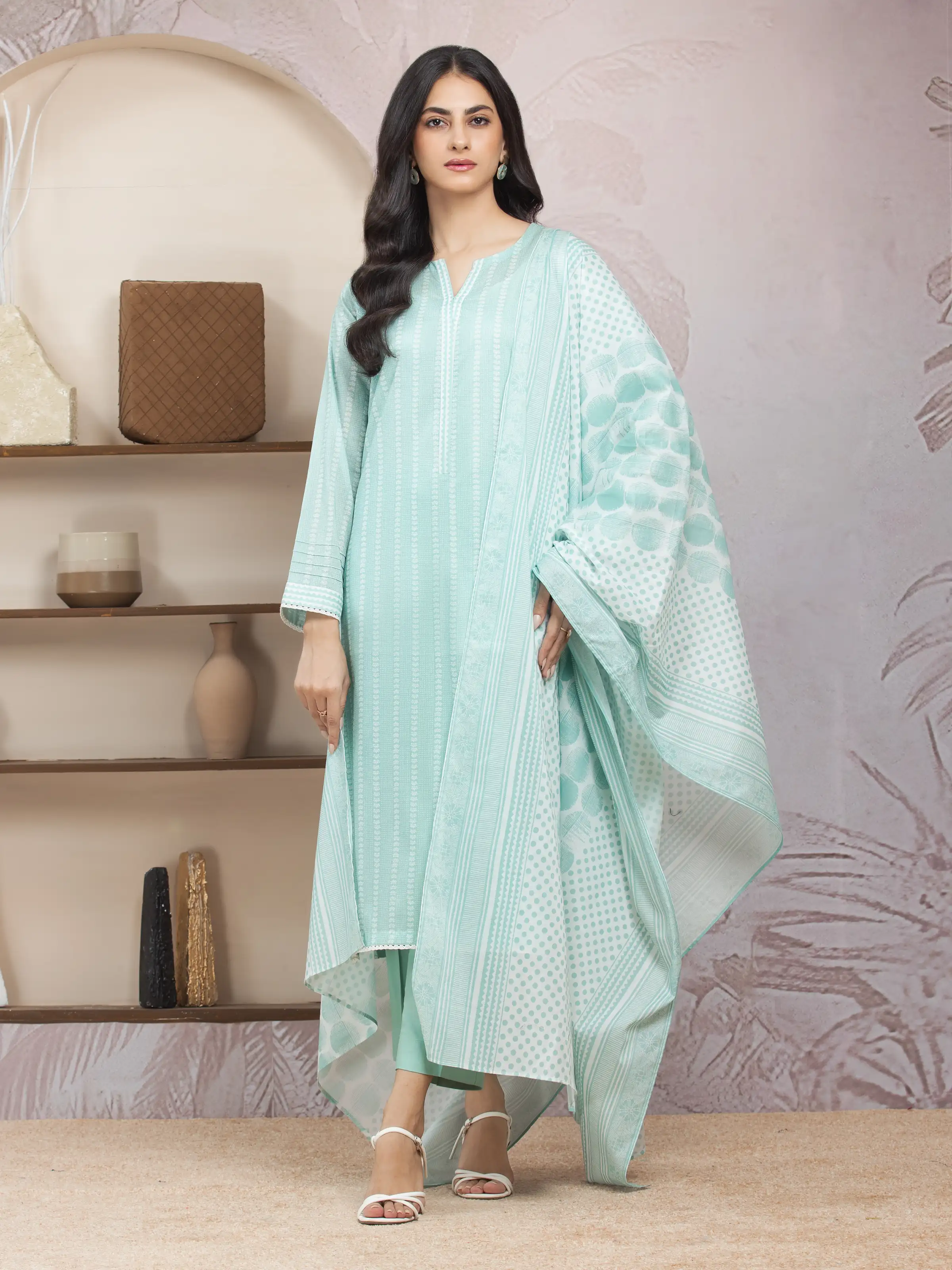 Unstitched Printed Lawn Shirt Trouser - EWU5A1-35213ST