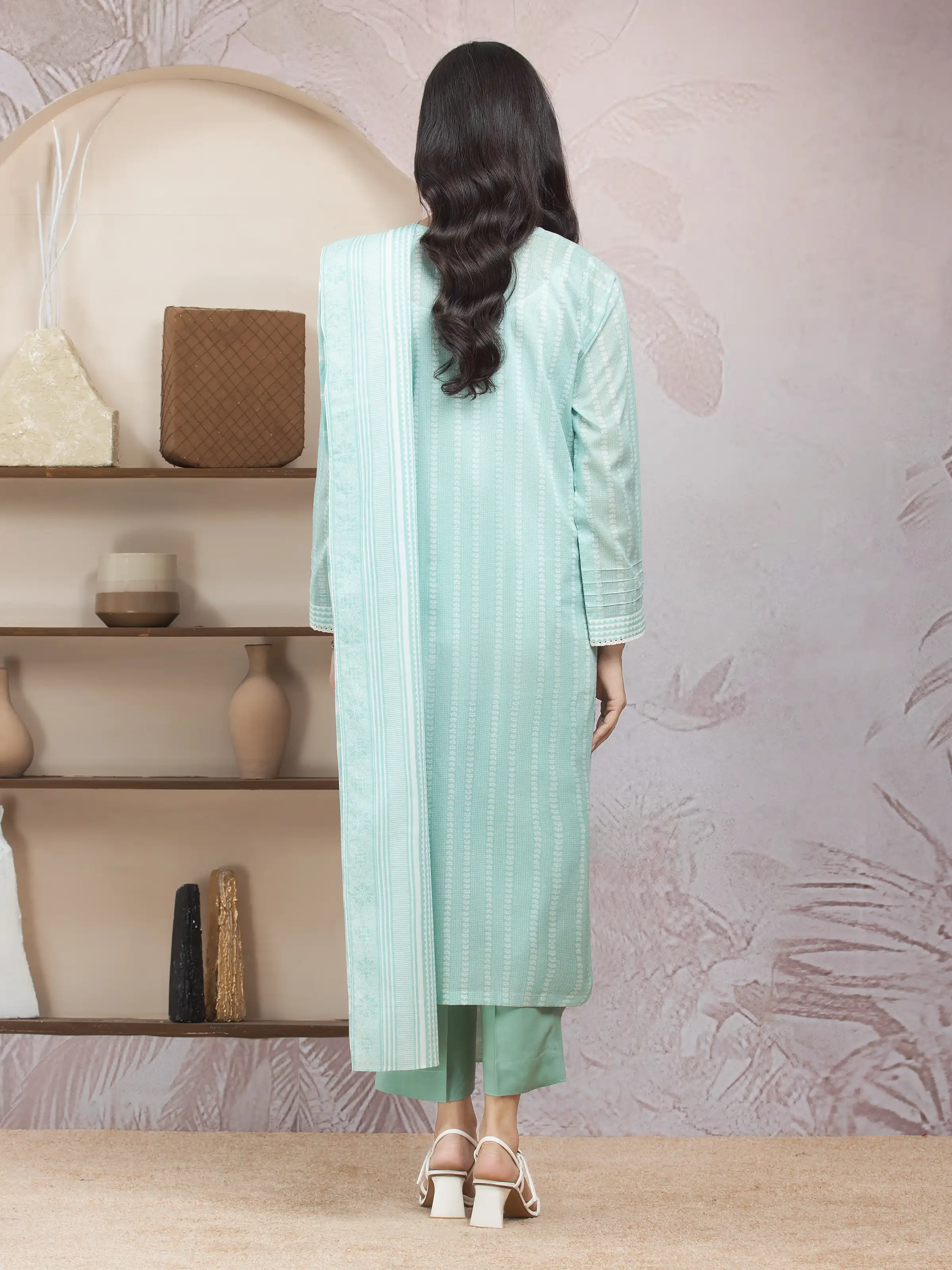 Unstitched Printed Lawn Shirt Trouser - EWU5A1-35213ST - Image 2