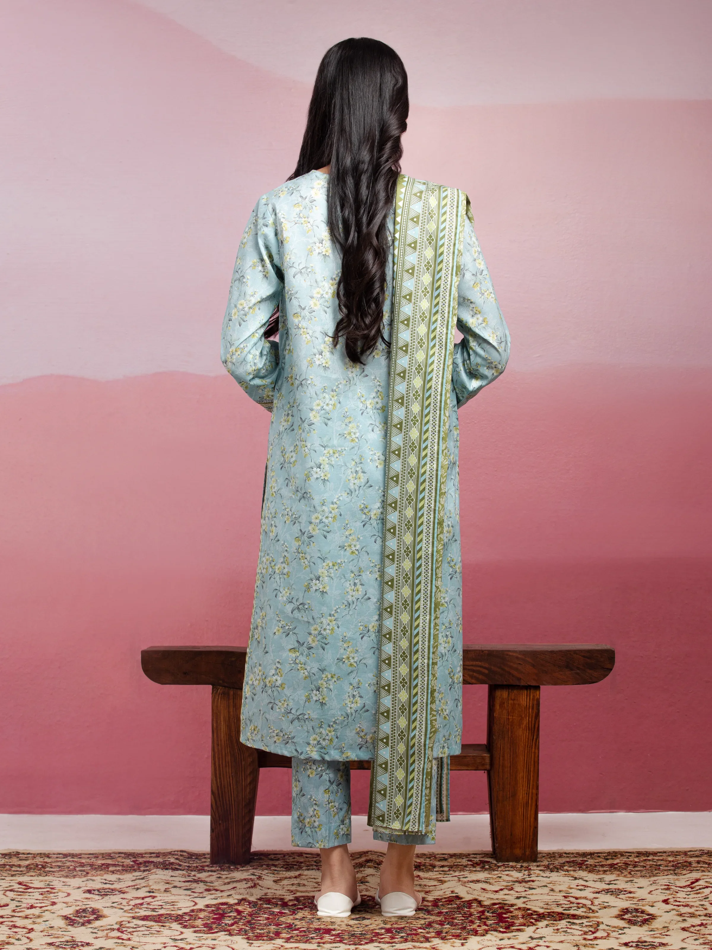 Unstitched Printed Lawn Suit - EWU5A1-35030-3P - Image 2
