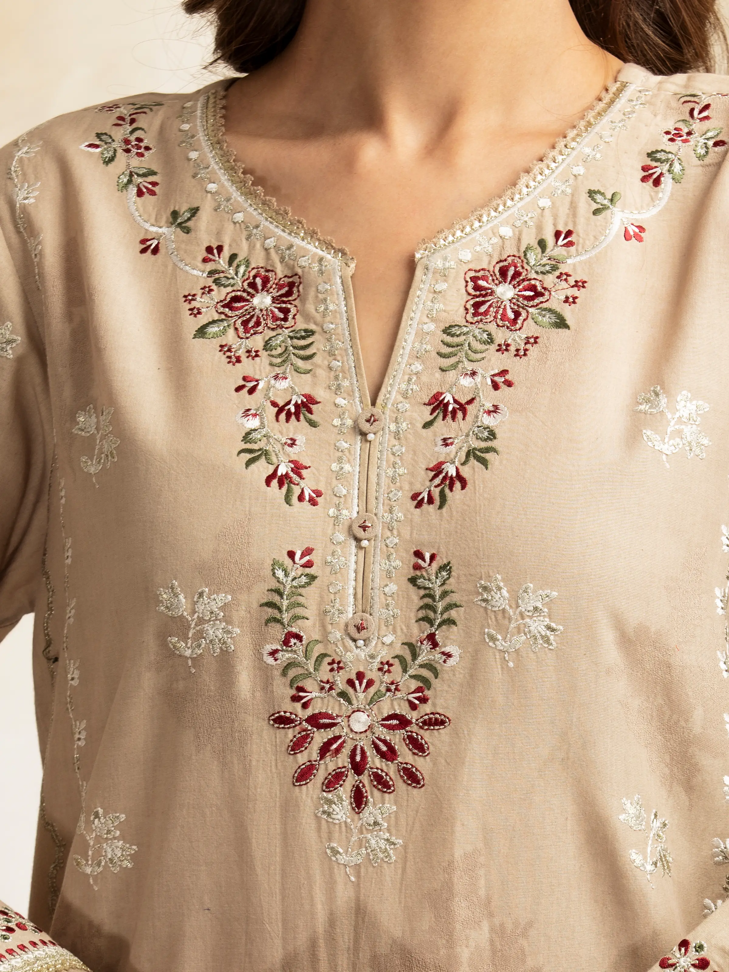 Unstitched Embroidered Jacquard Suit - EWU5V3-31153-3P - Image 6