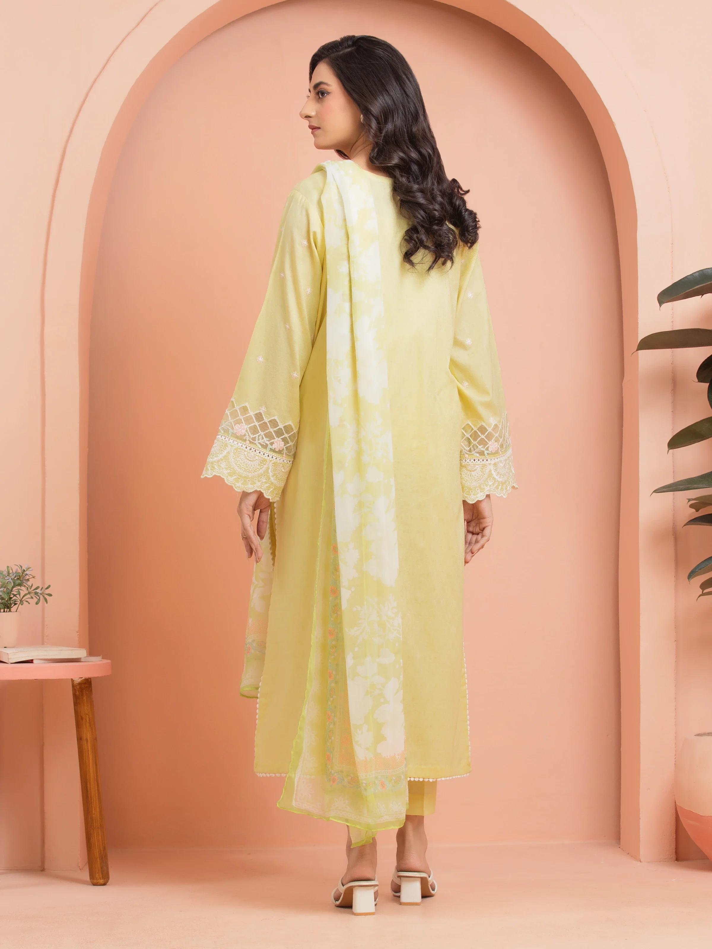 Unstitched Embroidered Dobby Suit - EWU5V7-30267-3P - Image 2