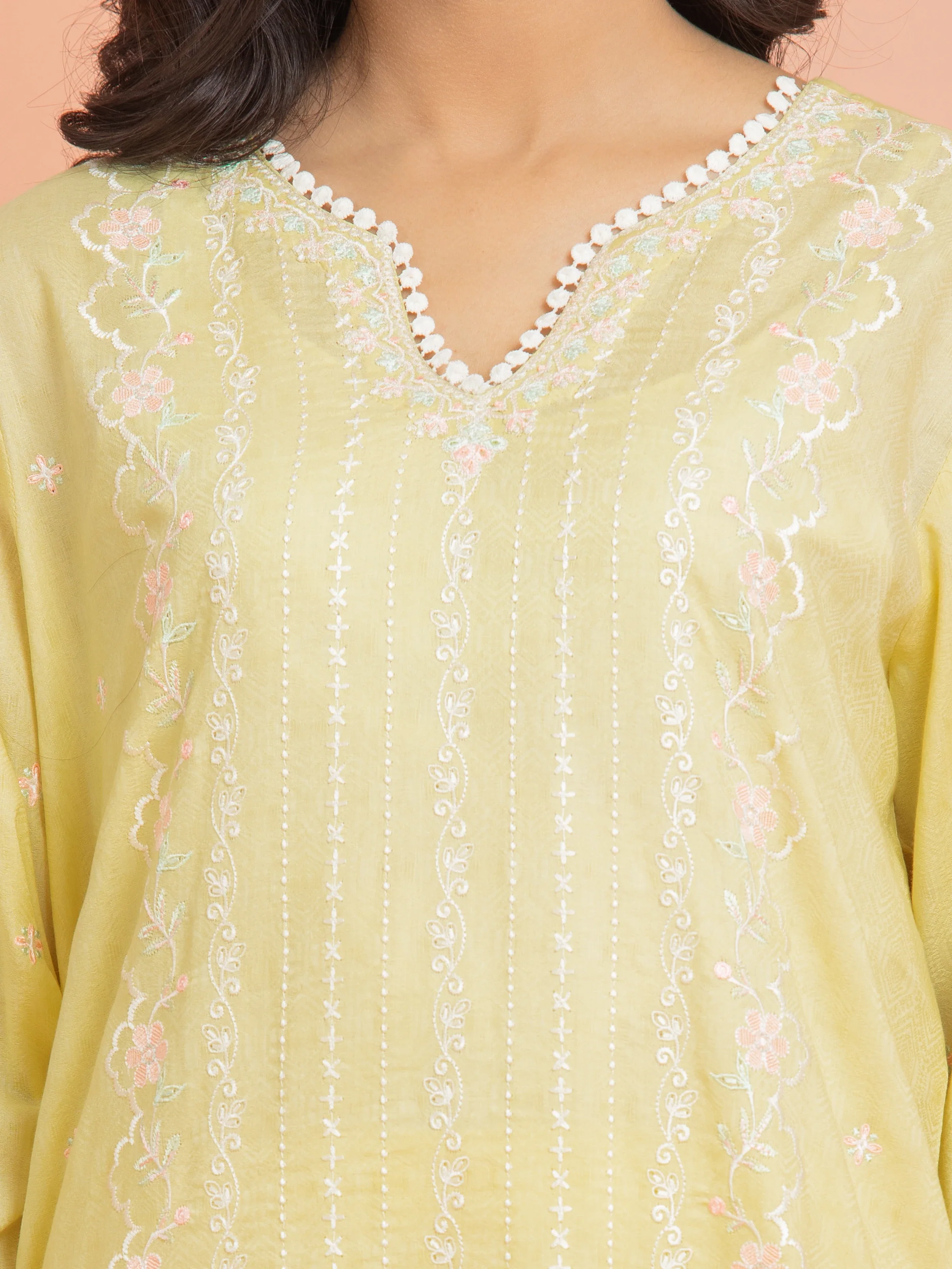 Unstitched Embroidered Dobby Suit - EWU5V7-30267-3P - Image 4