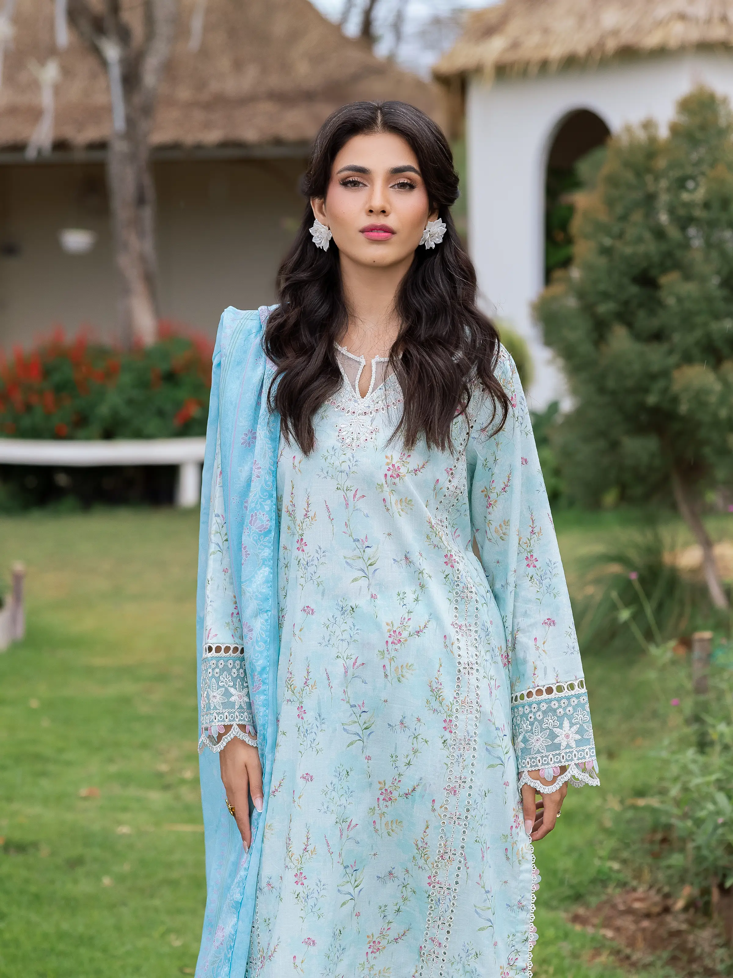 Unstitched Embroidered Lawn Suit - EWU5V1-31438-3P - Image 2