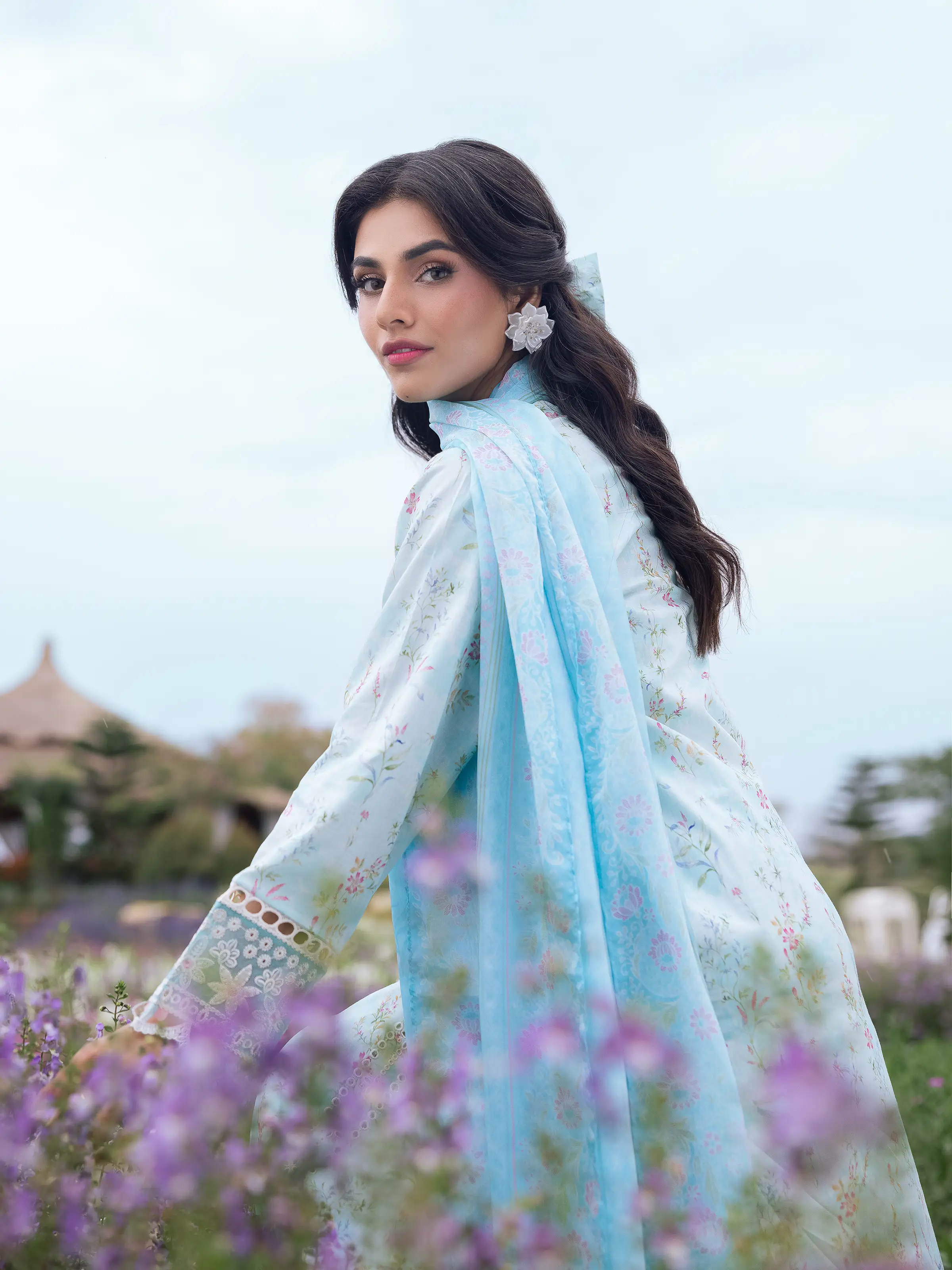 Unstitched Embroidered Lawn Suit - EWU5V1-31438-3P - Image 3