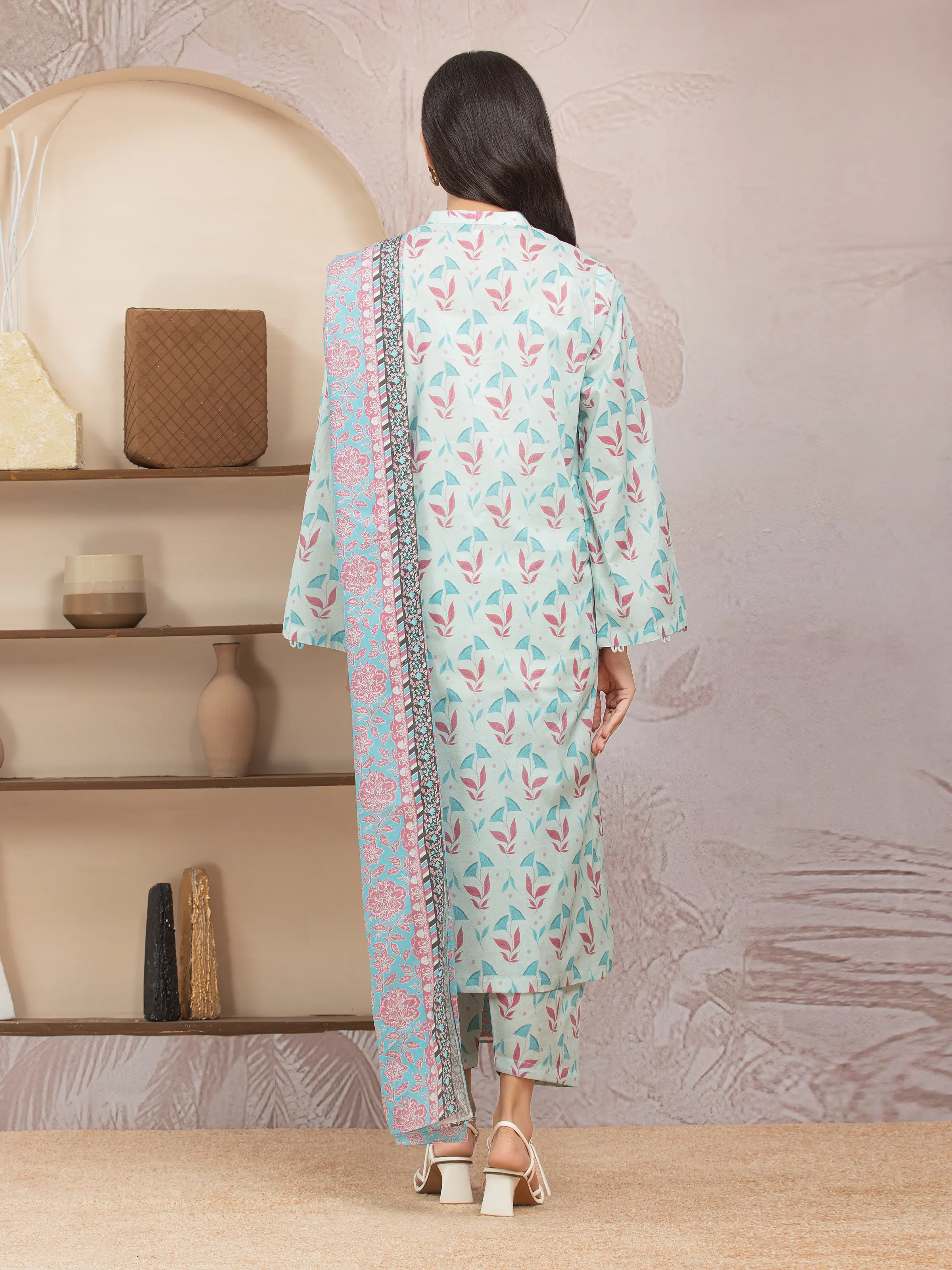 Unstitched Printed Lawn Suit - EWU5A1-35010-3P - Image 2