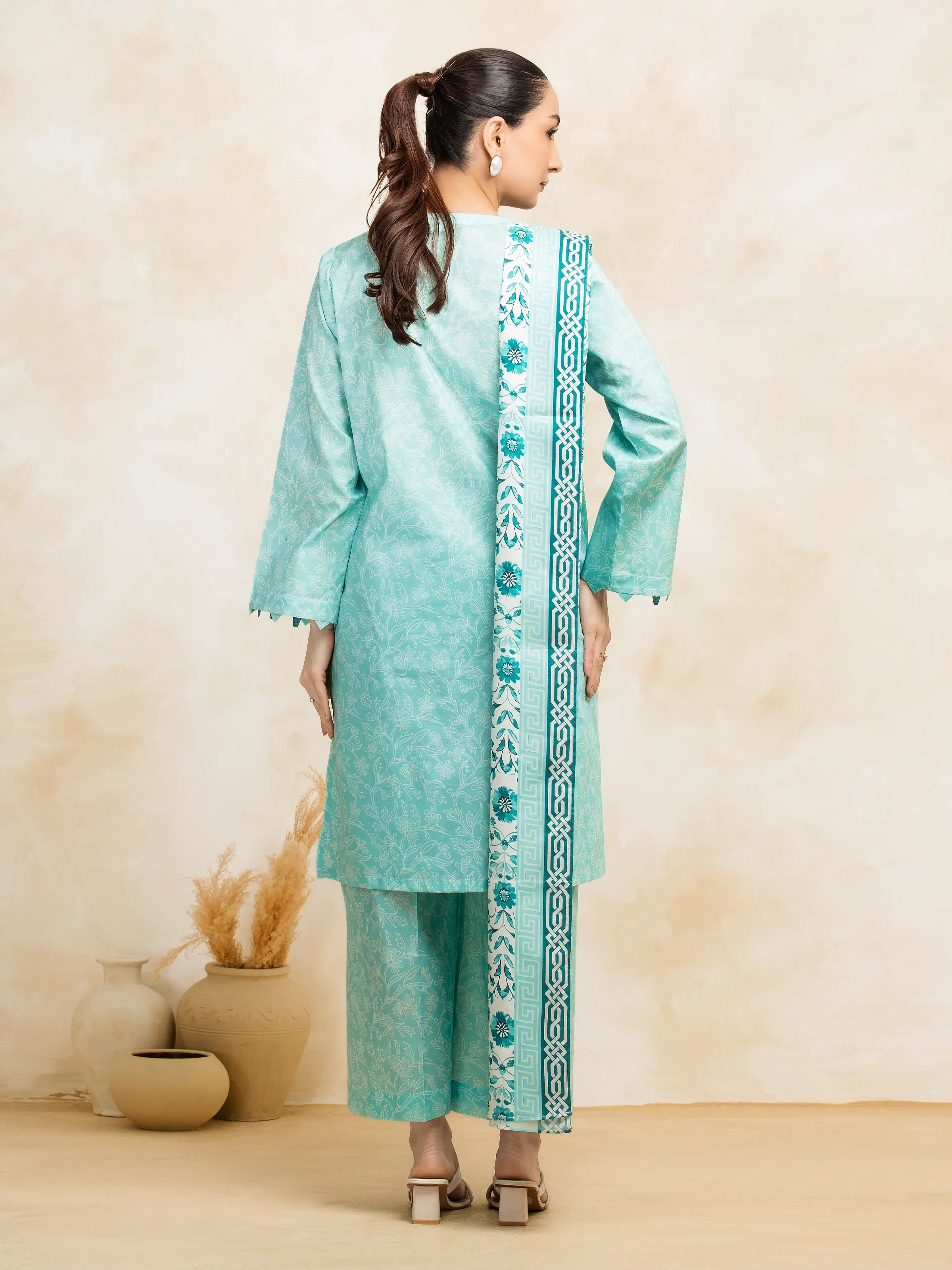 Unstitched Printed Lawn Suit - EWU5A1-35128-3P - Image 2