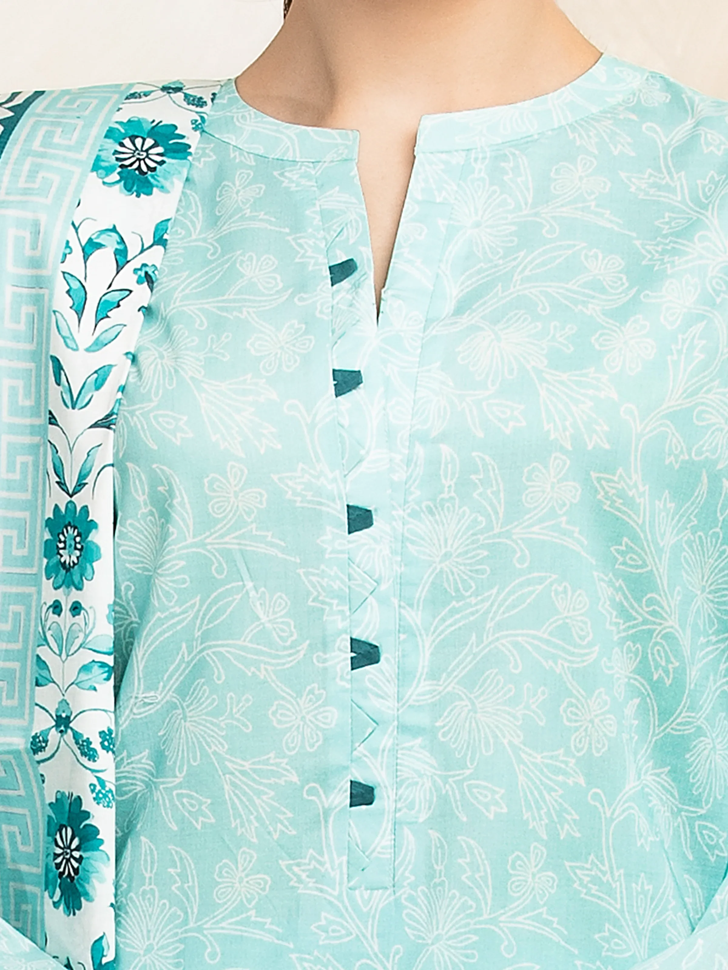 Unstitched Printed Lawn Suit - EWU5A1-35128-3P - Image 4