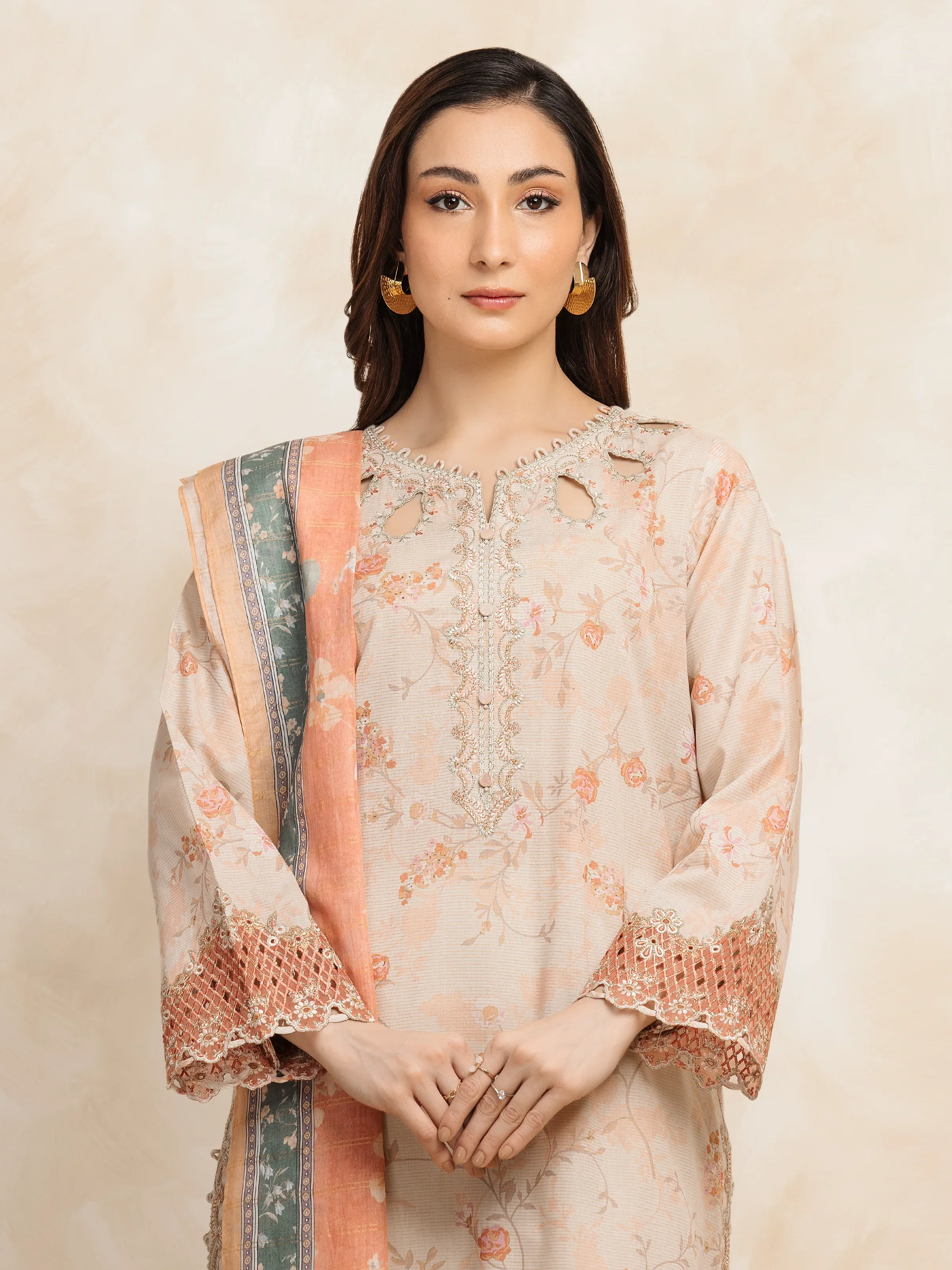Unstitched Embroidered Lawn Suit - EWU5V1-31203-3P - Image 2