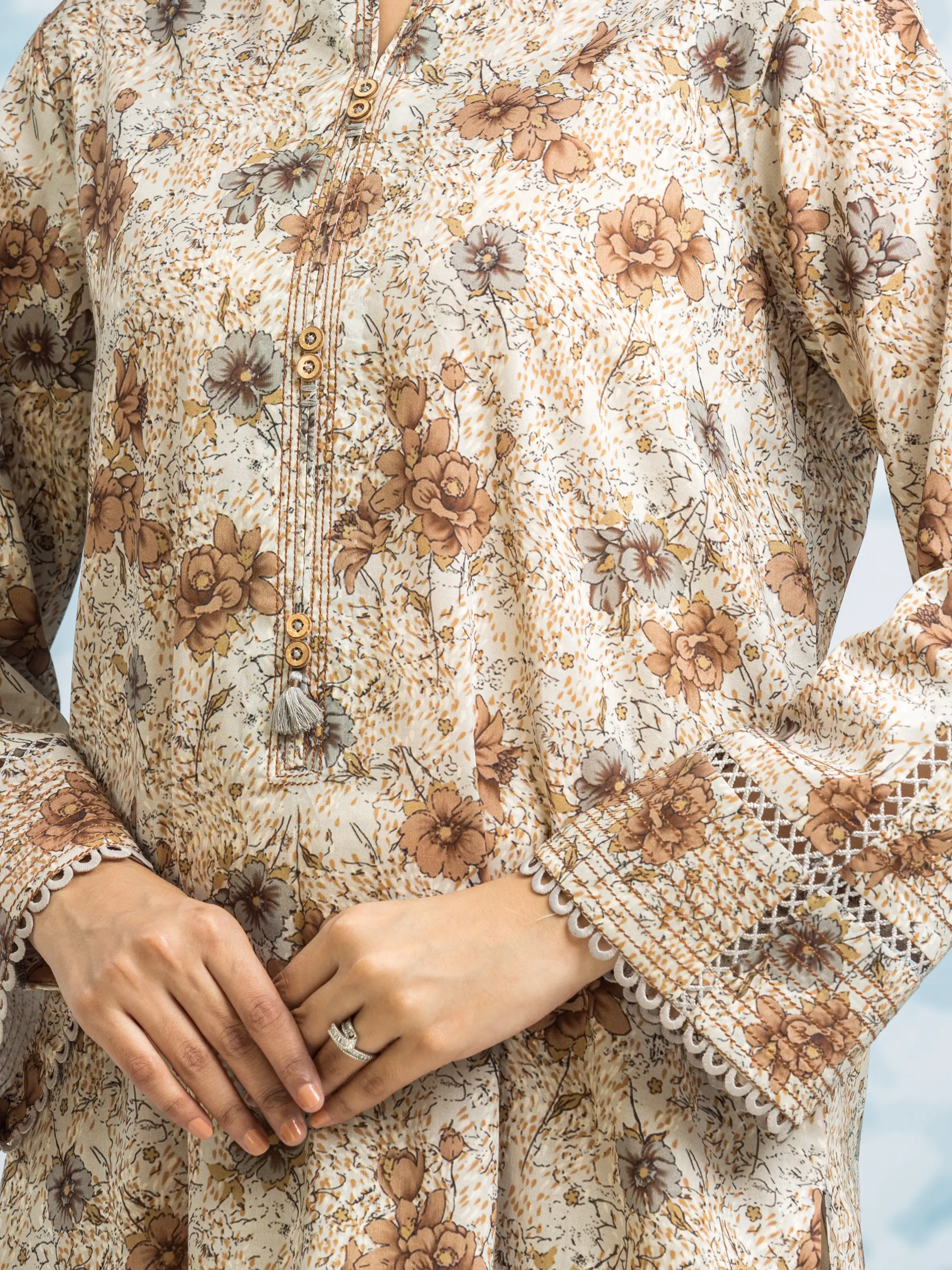 Unstitched Printed Khaddar Shirt Trouser - EWU24A3-29709ST - Image 2