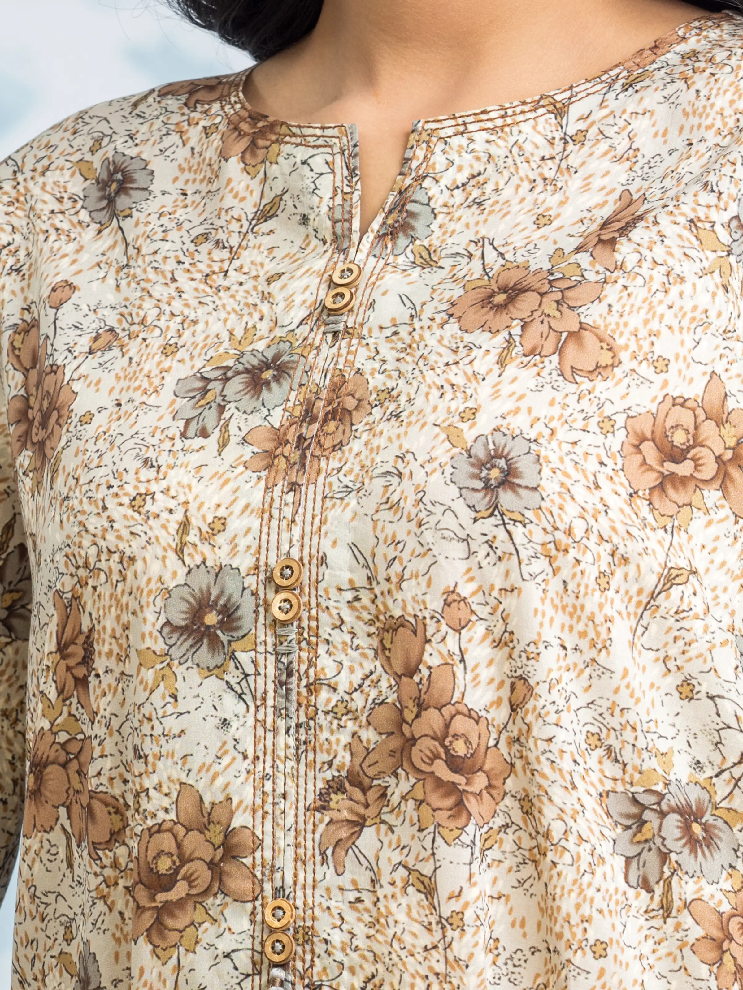 Unstitched Printed Khaddar Shirt Trouser - EWU24A3-29709ST - Image 3
