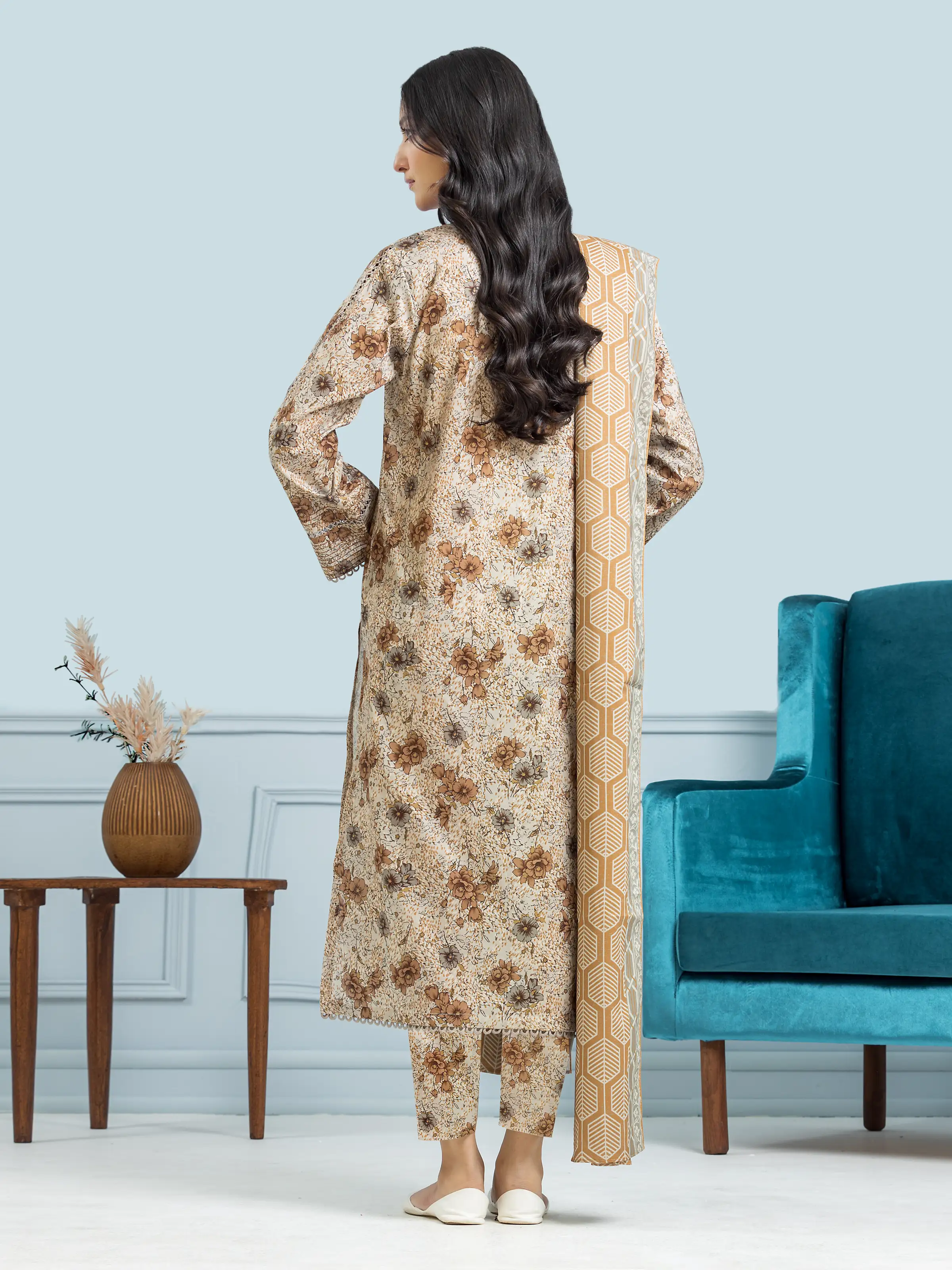 Unstitched Printed Khaddar Suit - EWU24A3-29709-3P - Image 2