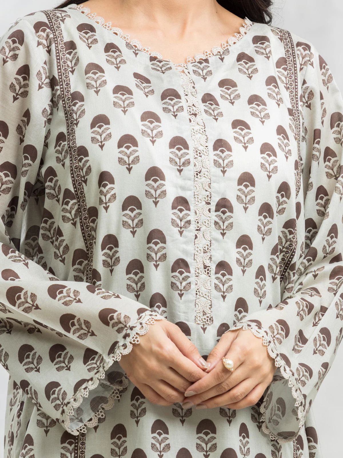Unstitched Printed Lawn Shirt Trouser - EWU24A1-29167ST - Image 3