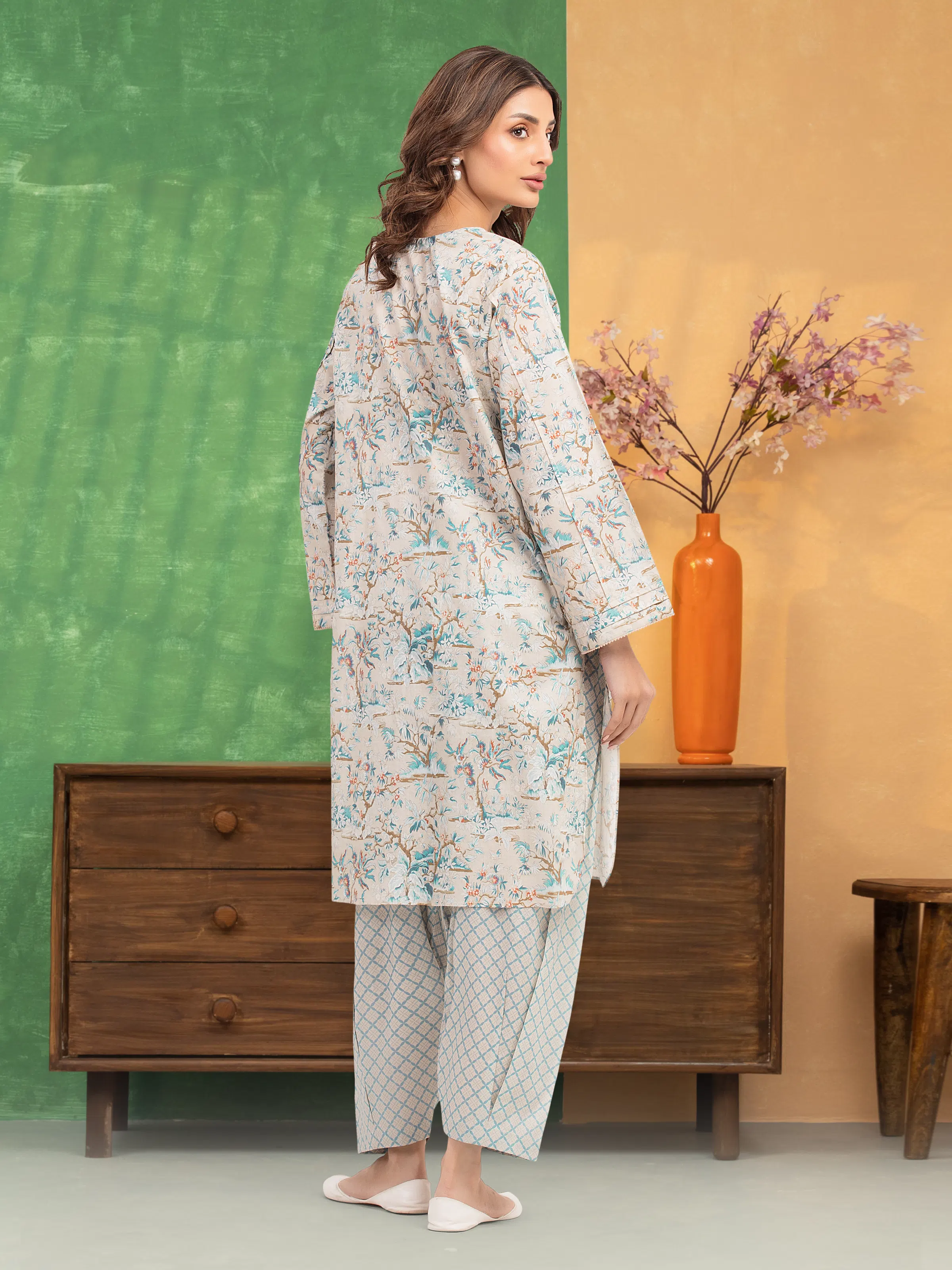 Unstitched Printed Lawn Shirt Trouser - EWU5A1-35441ST - Image 2