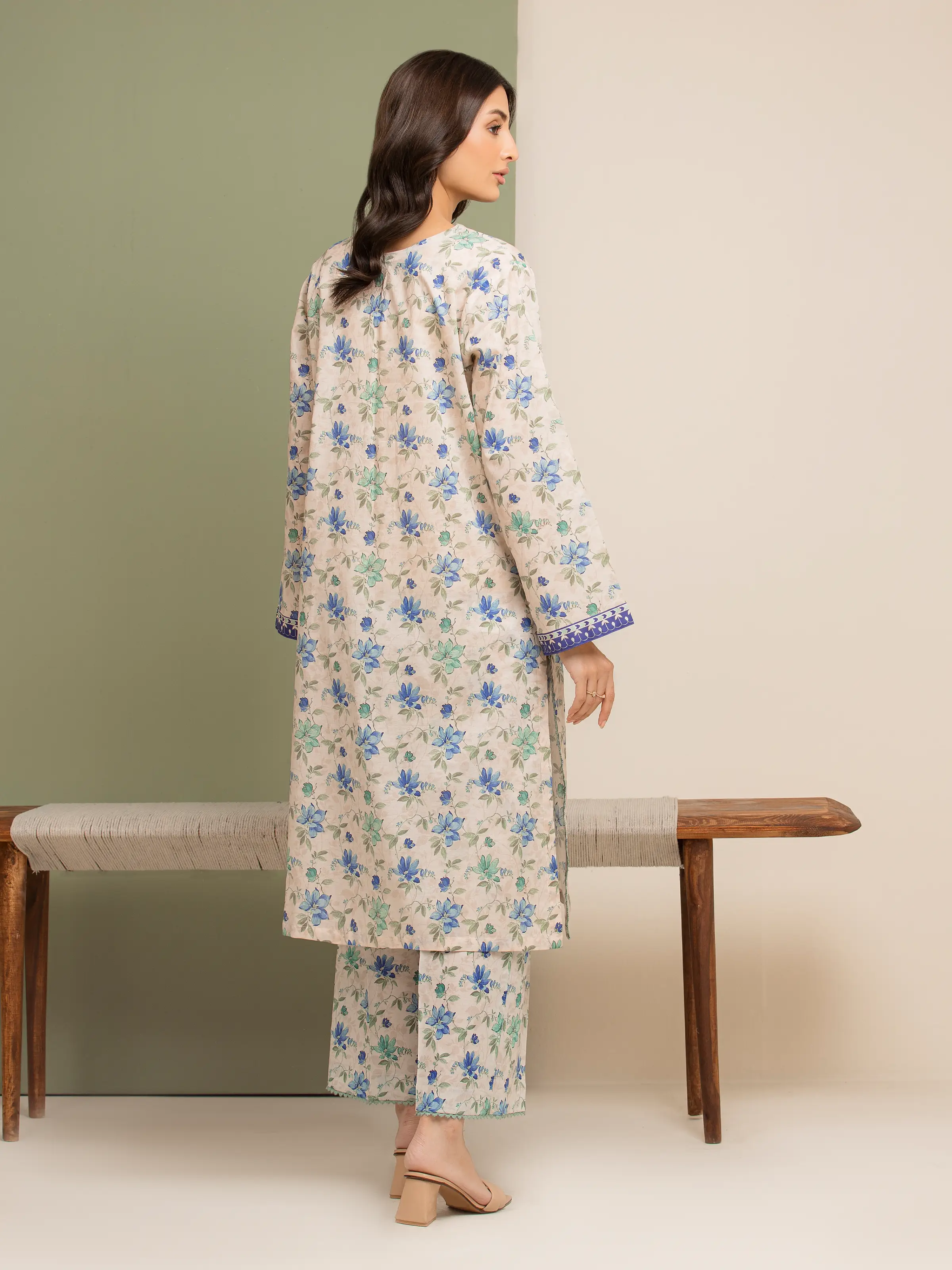 Unstitched Printed Lawn Shirt Trouser - EWU5A1-35601ST - Image 2
