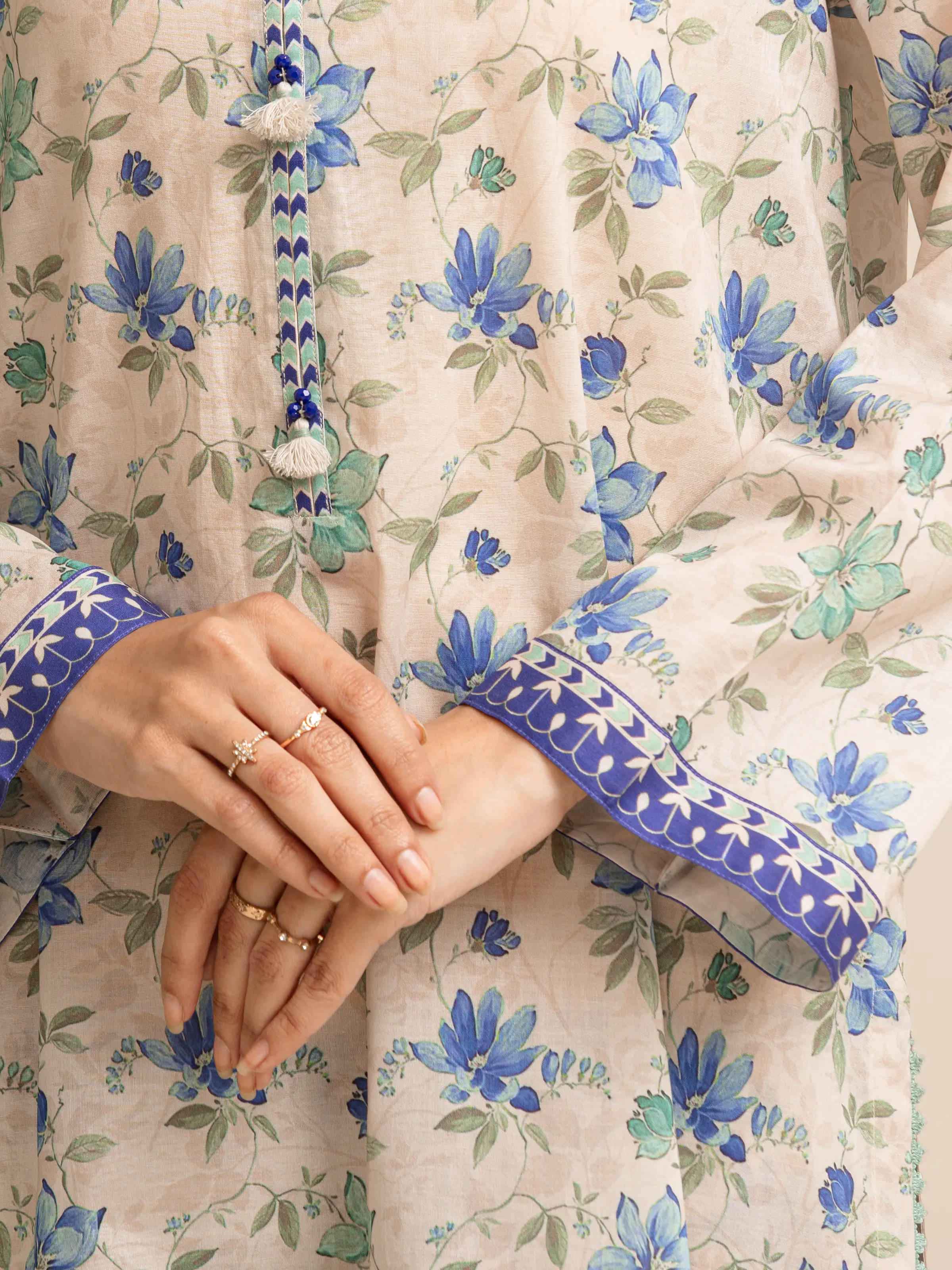 Unstitched Printed Lawn Shirt Trouser - EWU5A1-35601ST - Image 5