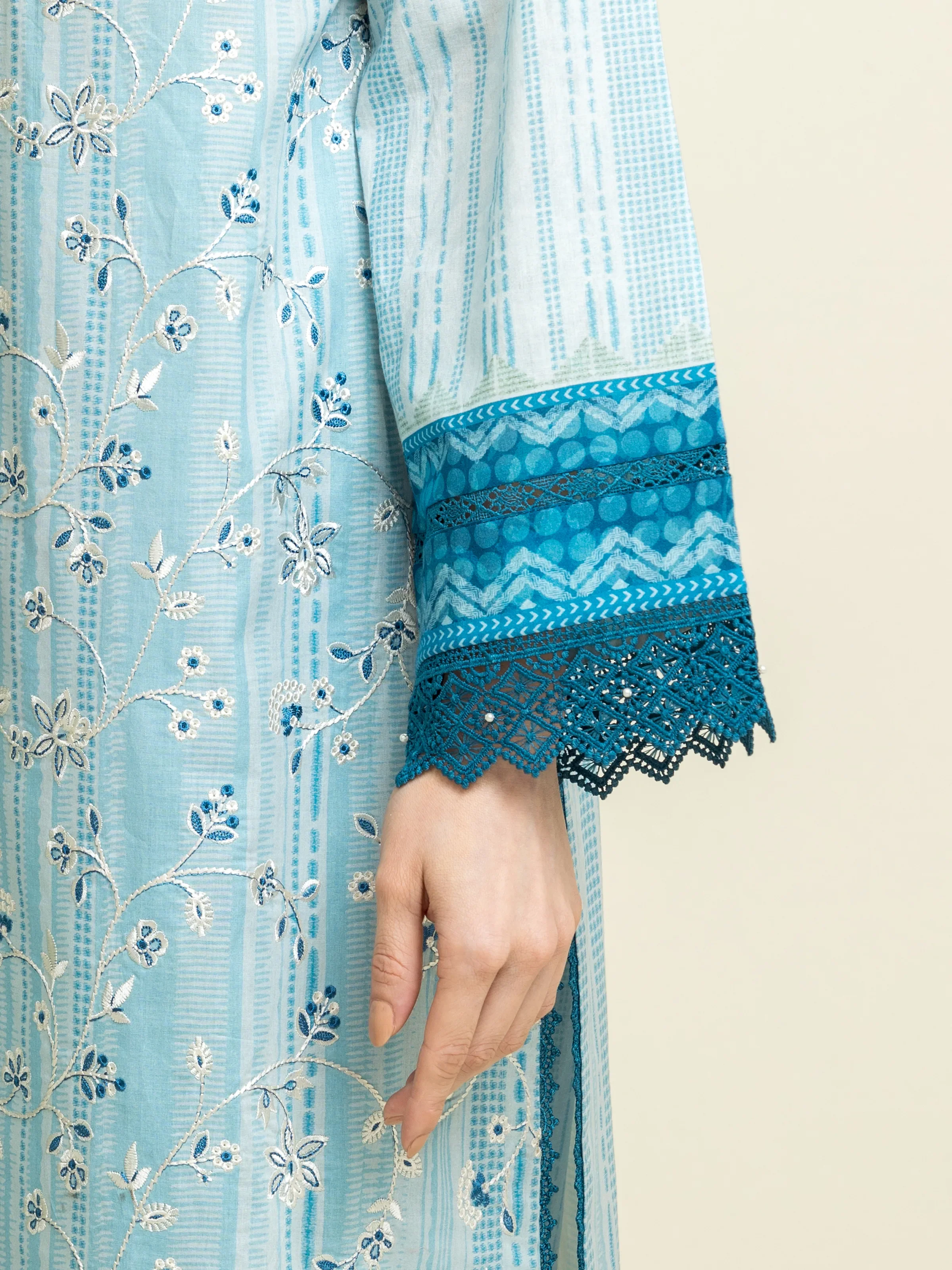 Unstitched Embroidered Lawn Suit - EWU5V1-31063-3P - Image 3