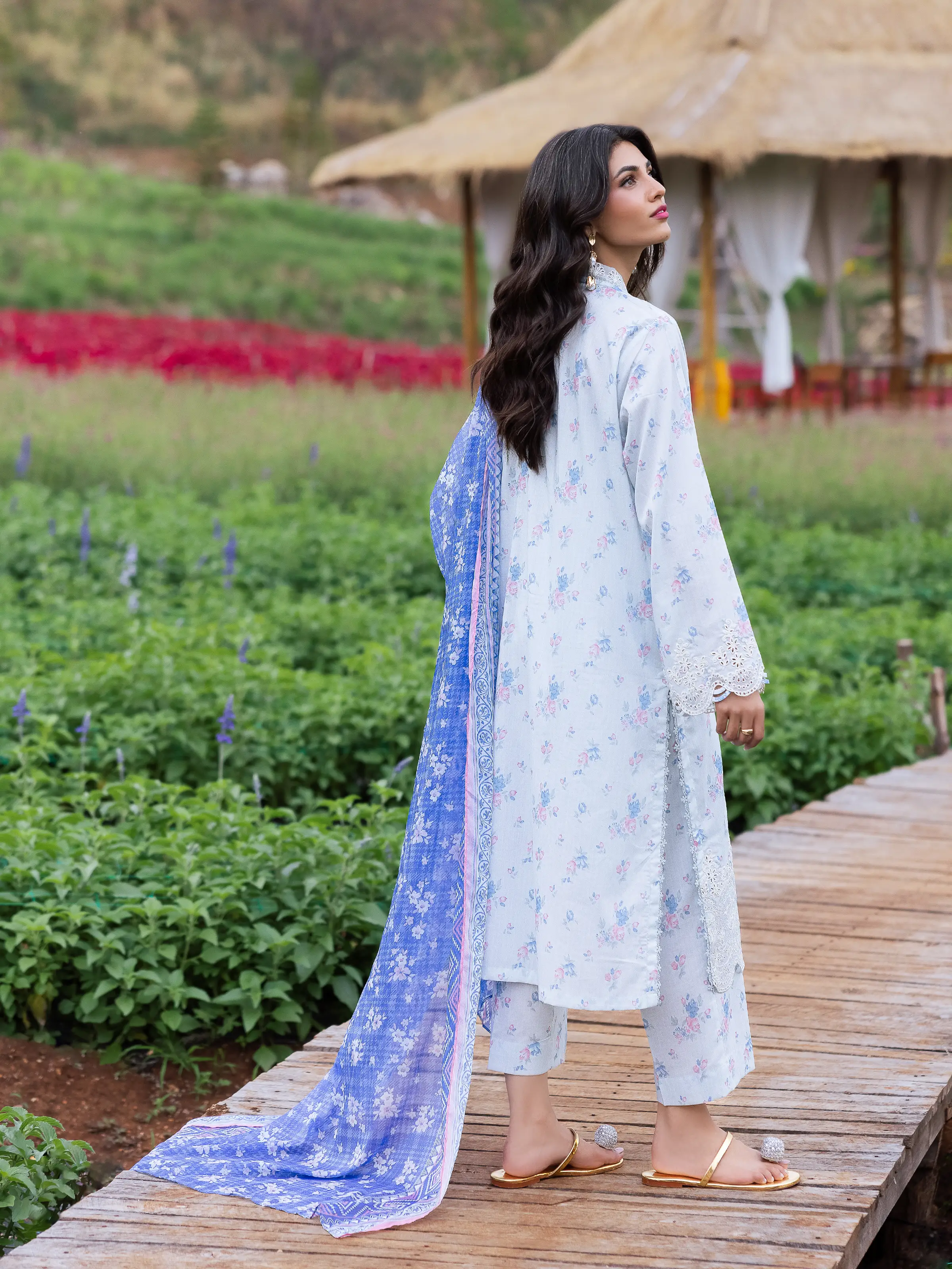 Unstitched Embroidered Lawn Suit - EWU5V1-31449-3P - Image 6