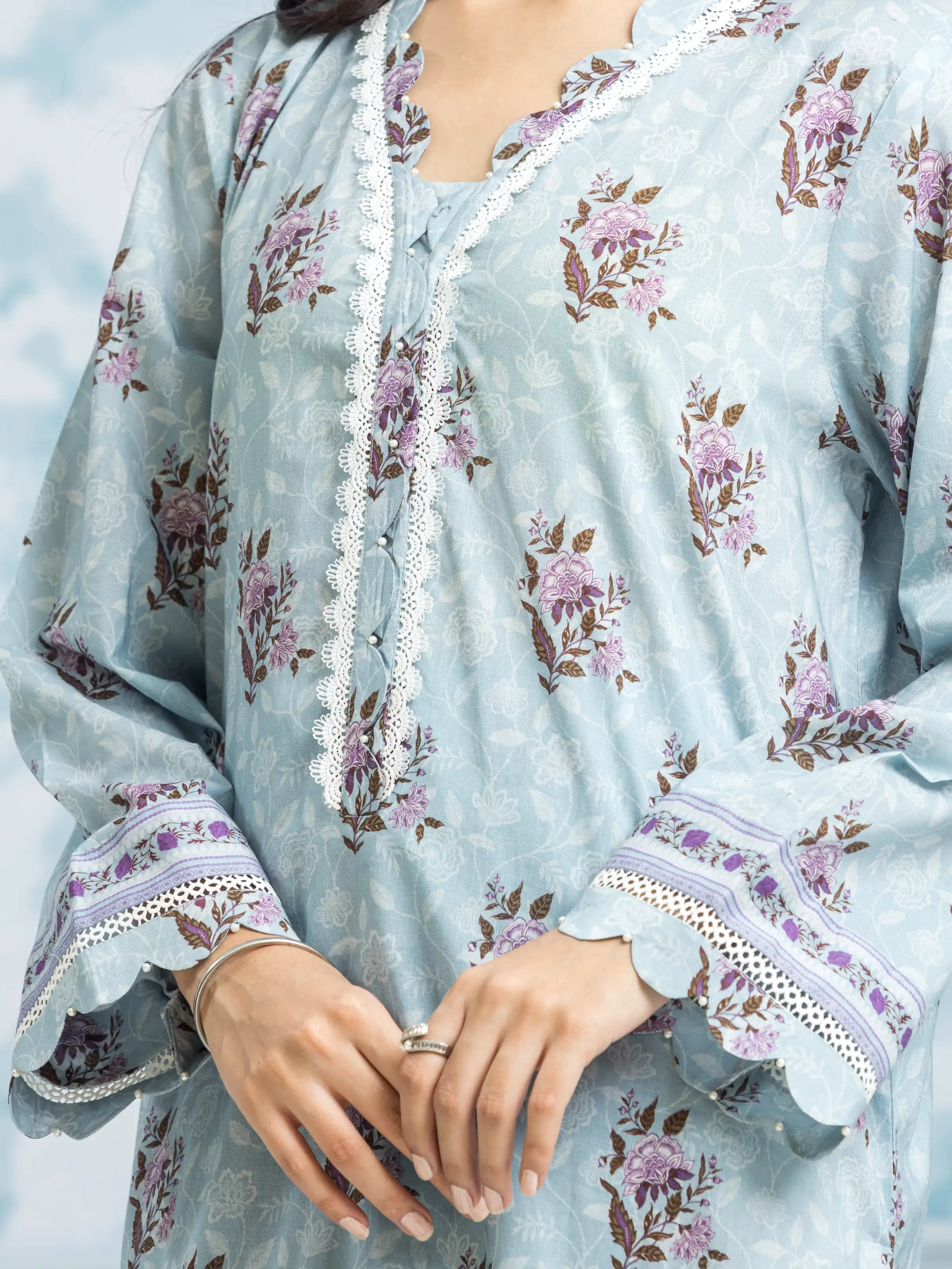 Unstitched Printed Khaddar Suit - EWU24A3-29648-3P - Image 3