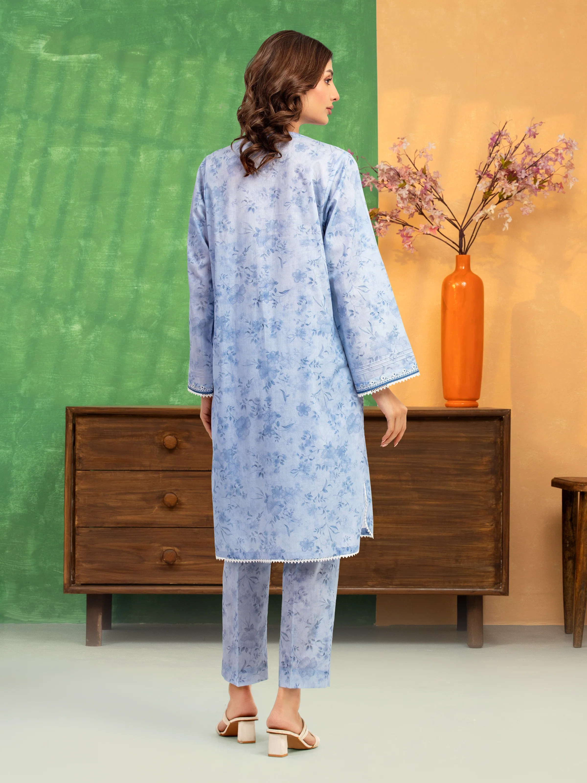 Unstitched Printed Lawn Shirt Trouser - EWU5A1-35692ST - Image 2
