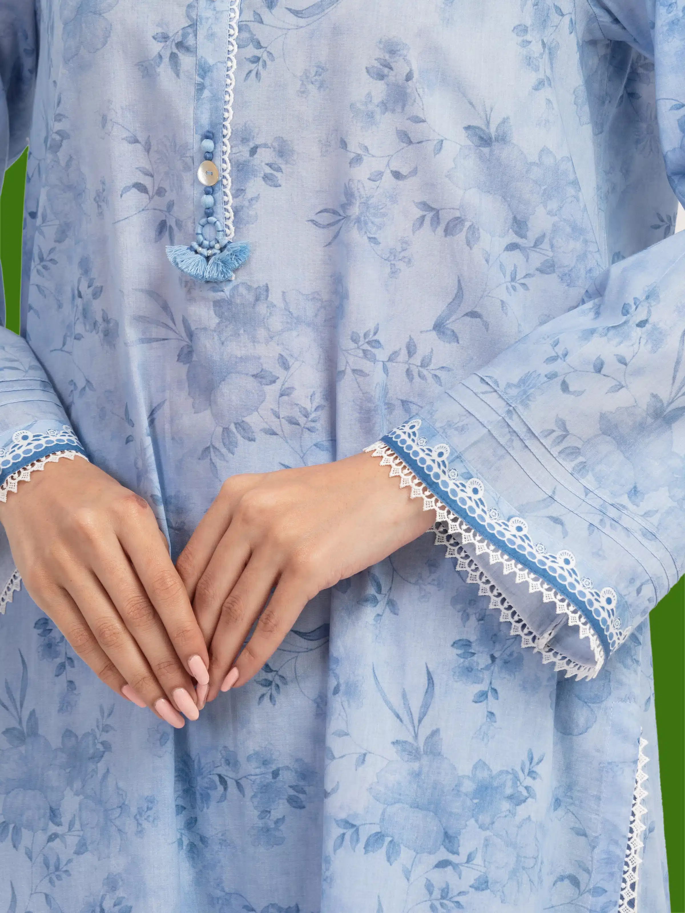 Unstitched Printed Lawn Shirt Trouser - EWU5A1-35692ST - Image 4