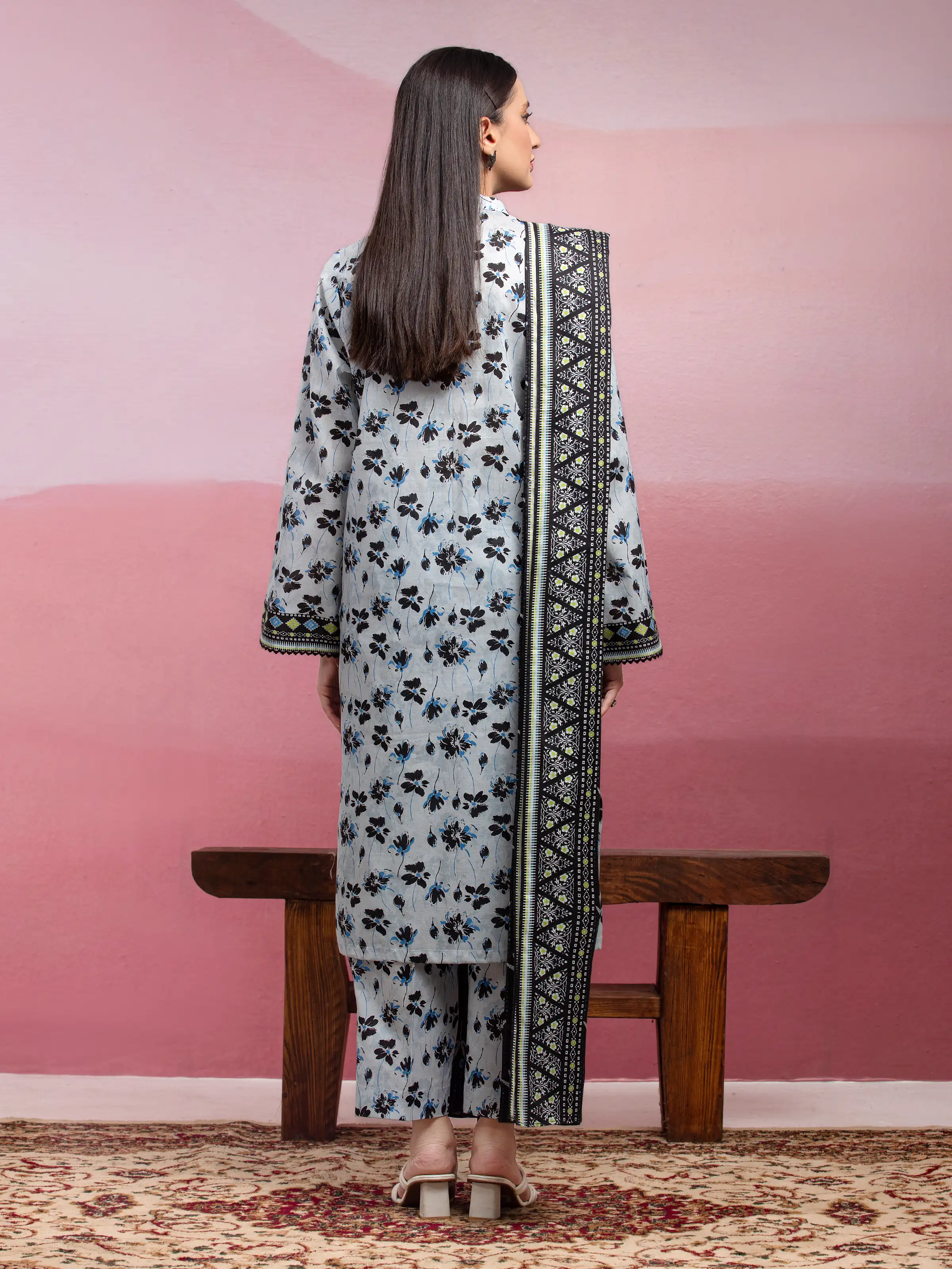 Unstitched Printed Lawn Suit - EWU5A1-35031-3P - Image 2