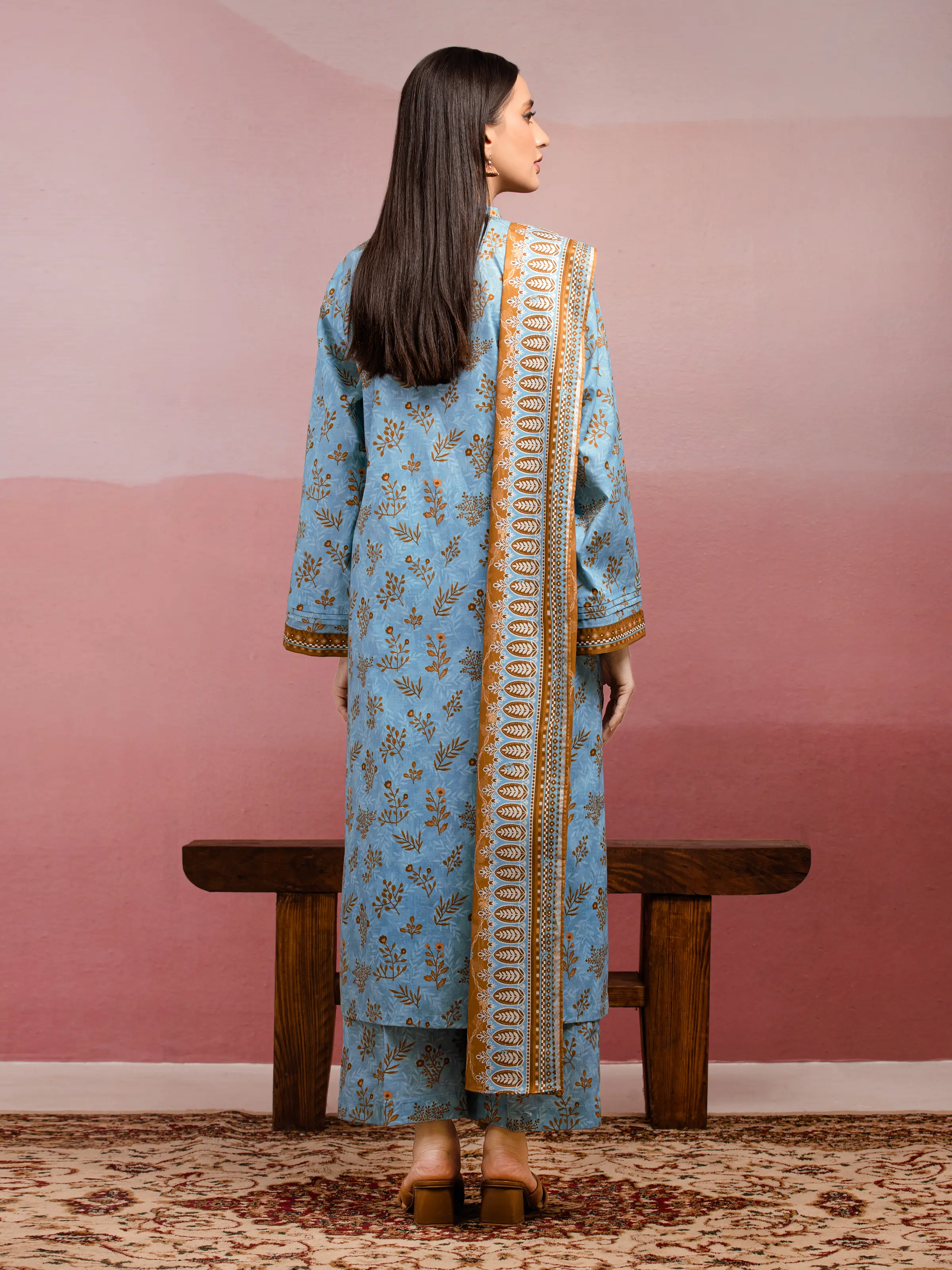 Unstitched Printed Lawn Suit - EWU5A1-35062-3P - Image 2