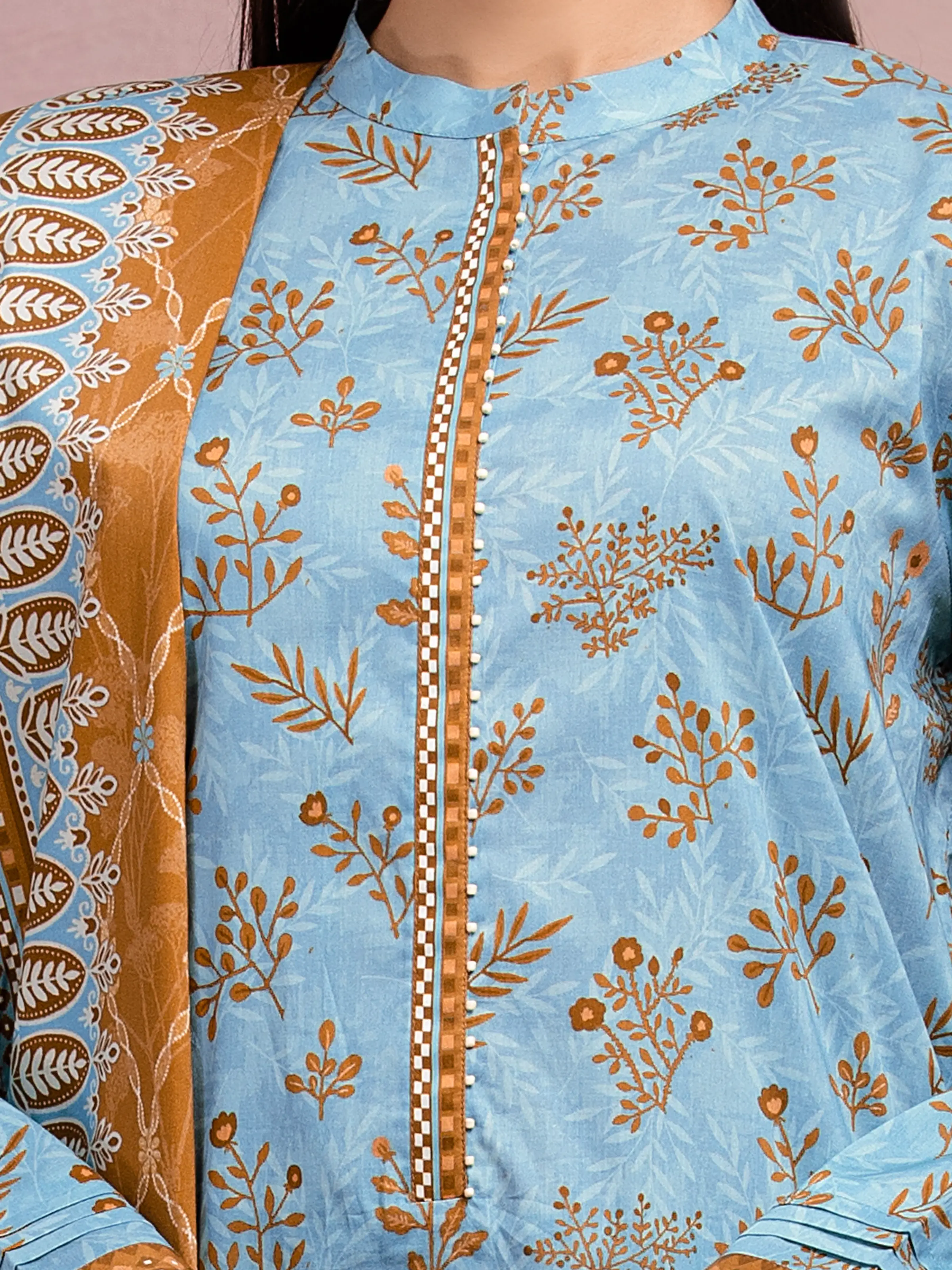 Unstitched Printed Lawn Suit - EWU5A1-35062-3P - Image 3