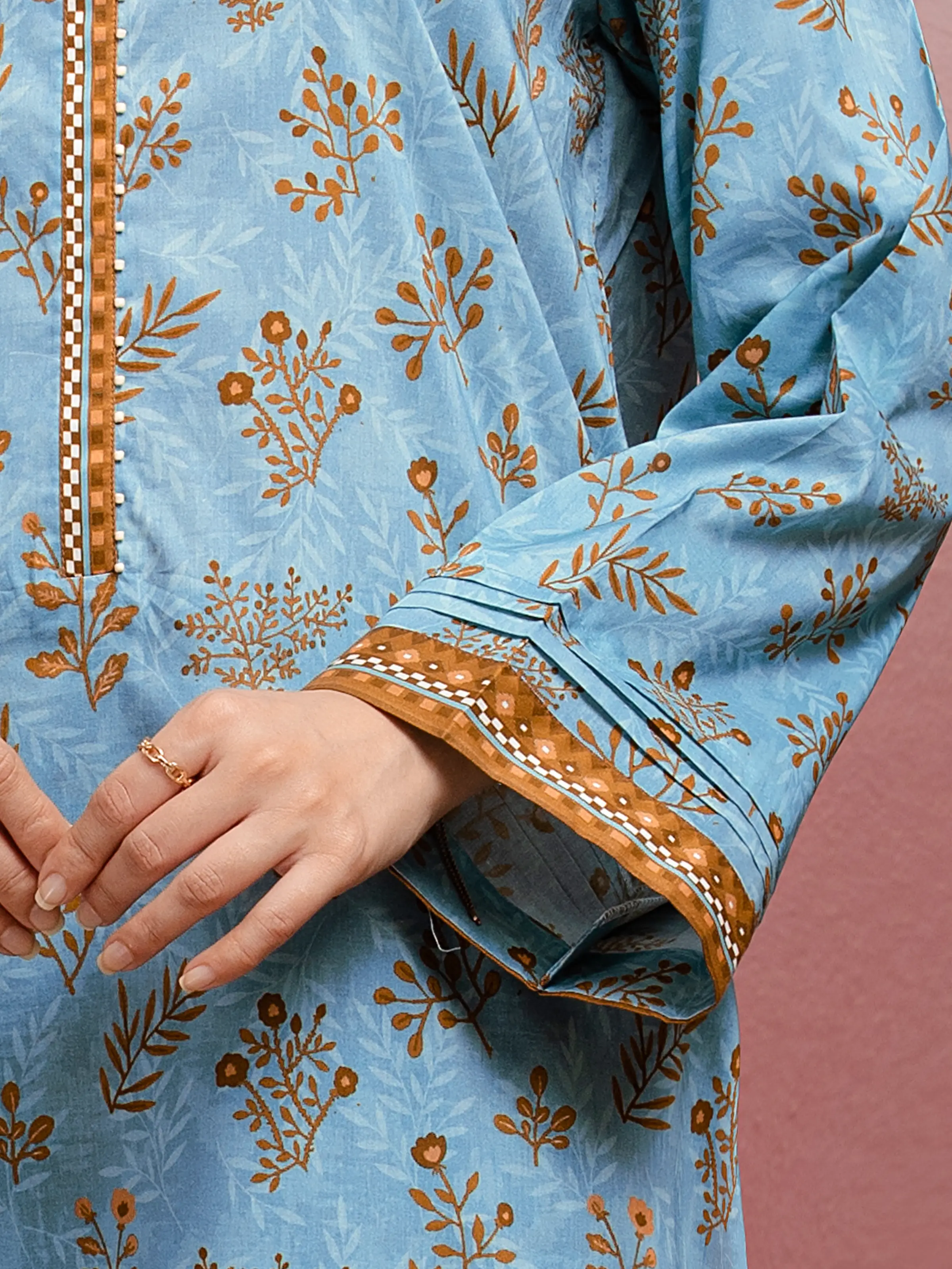 Unstitched Printed Lawn Suit - EWU5A1-35062-3P - Image 4