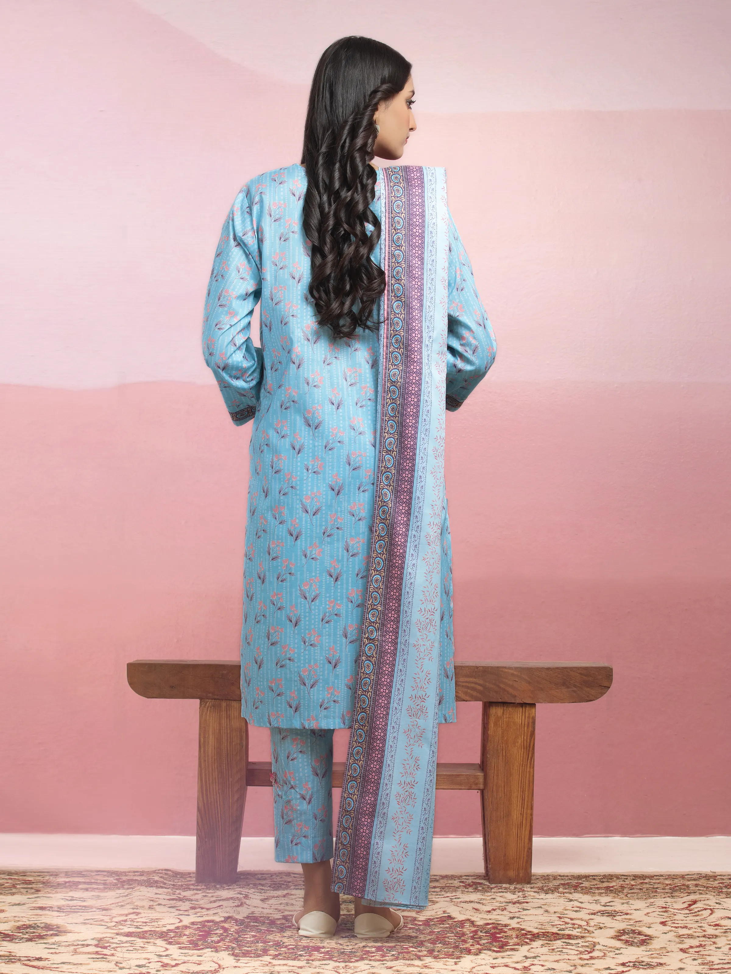 Unstitched Printed Lawn Suit - EWU5A1-35064-3P - Image 2