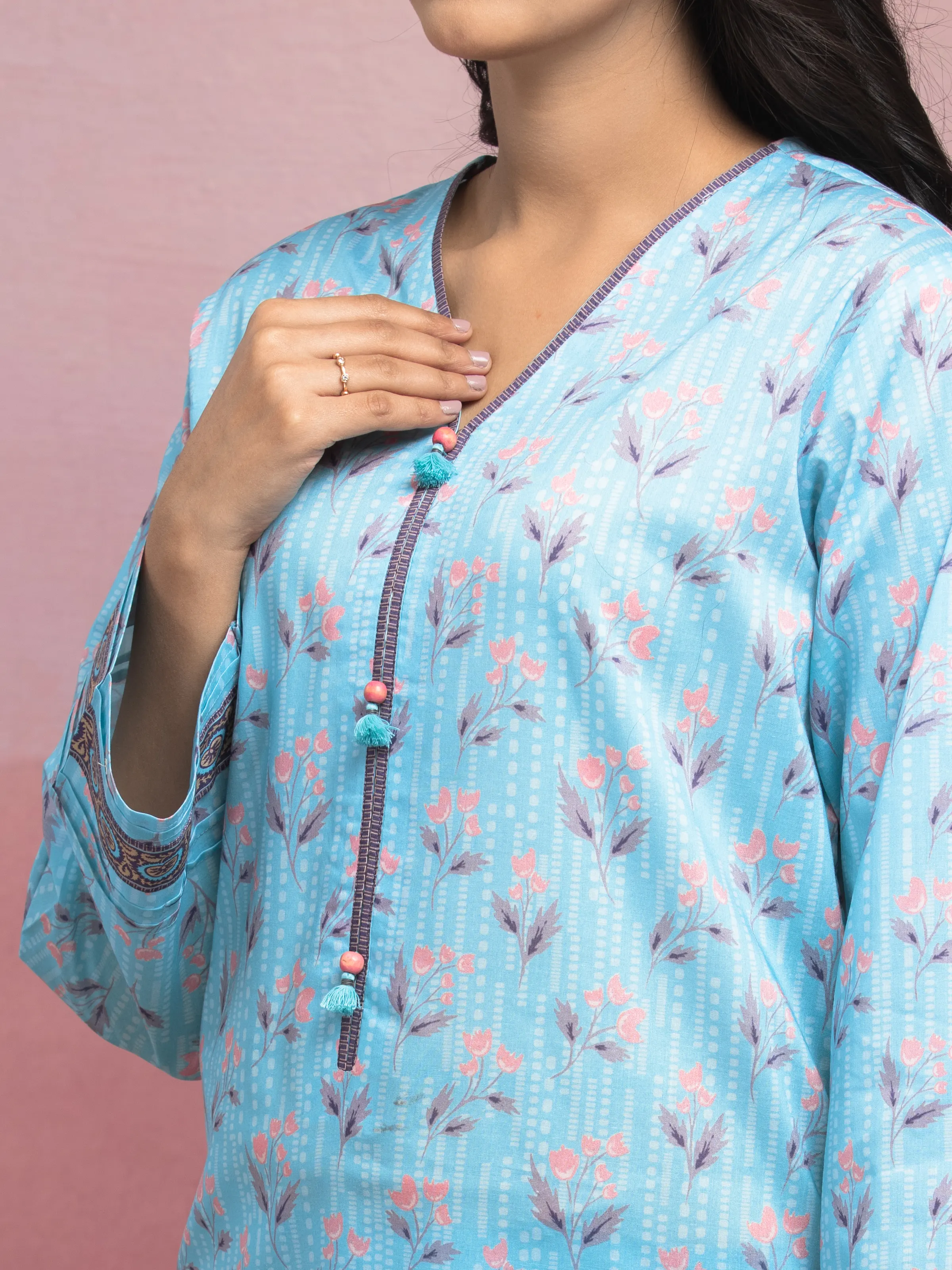 Unstitched Printed Lawn Suit - EWU5A1-35064-3P - Image 3