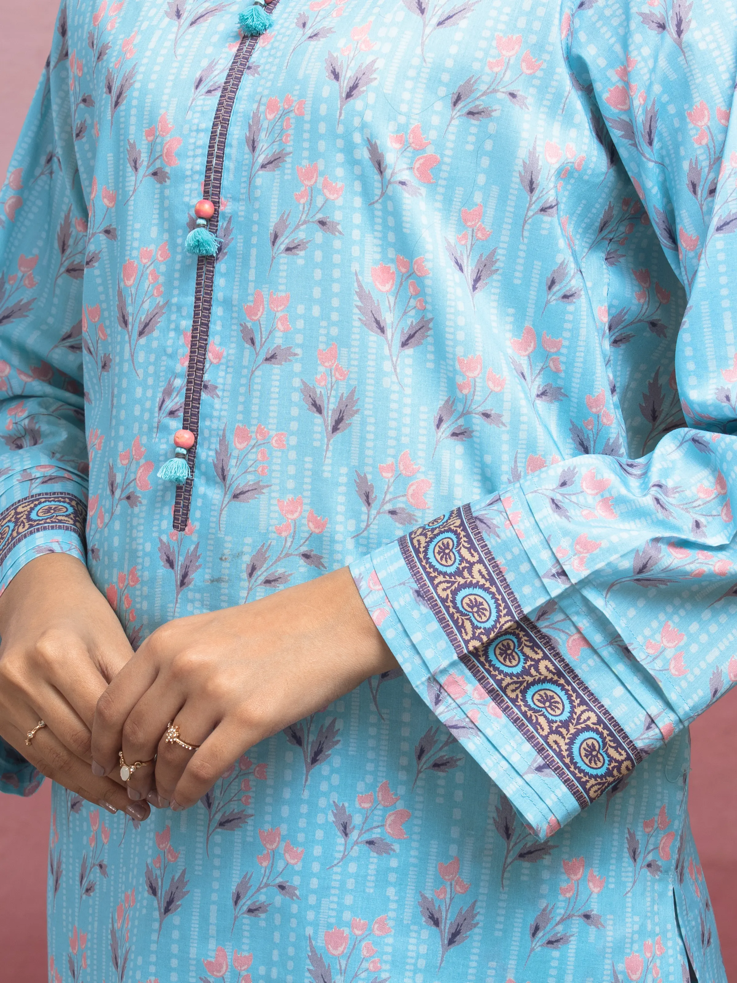 Unstitched Printed Lawn Suit - EWU5A1-35064-3P - Image 4