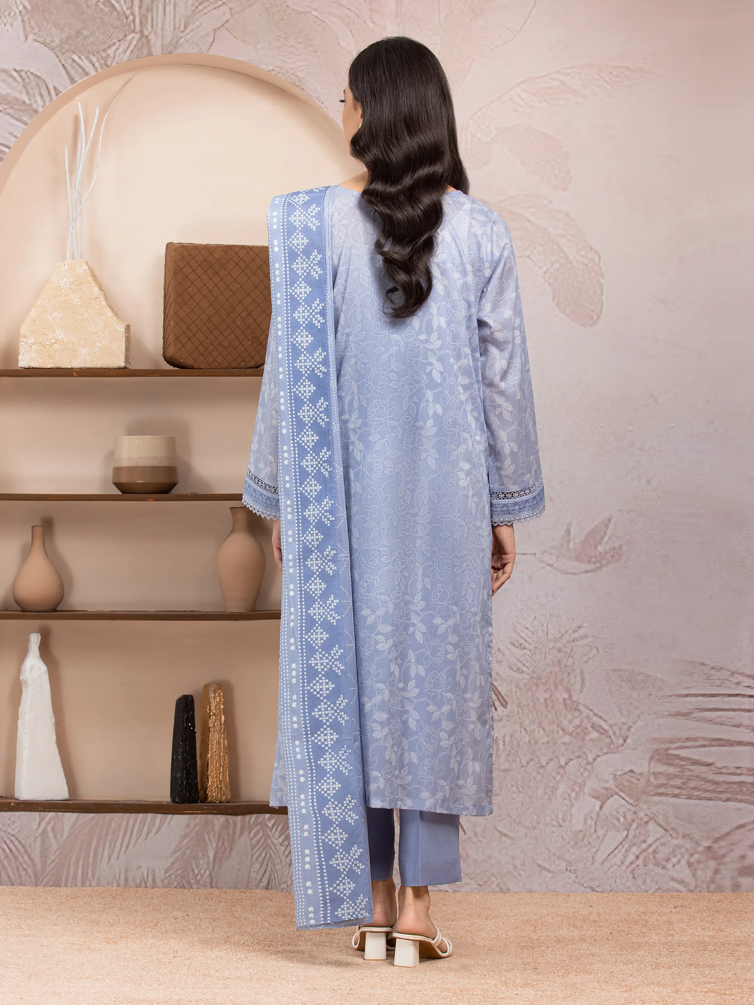 Unstitched Printed Lawn Suit - EWU5A1-35202-3P - Image 2